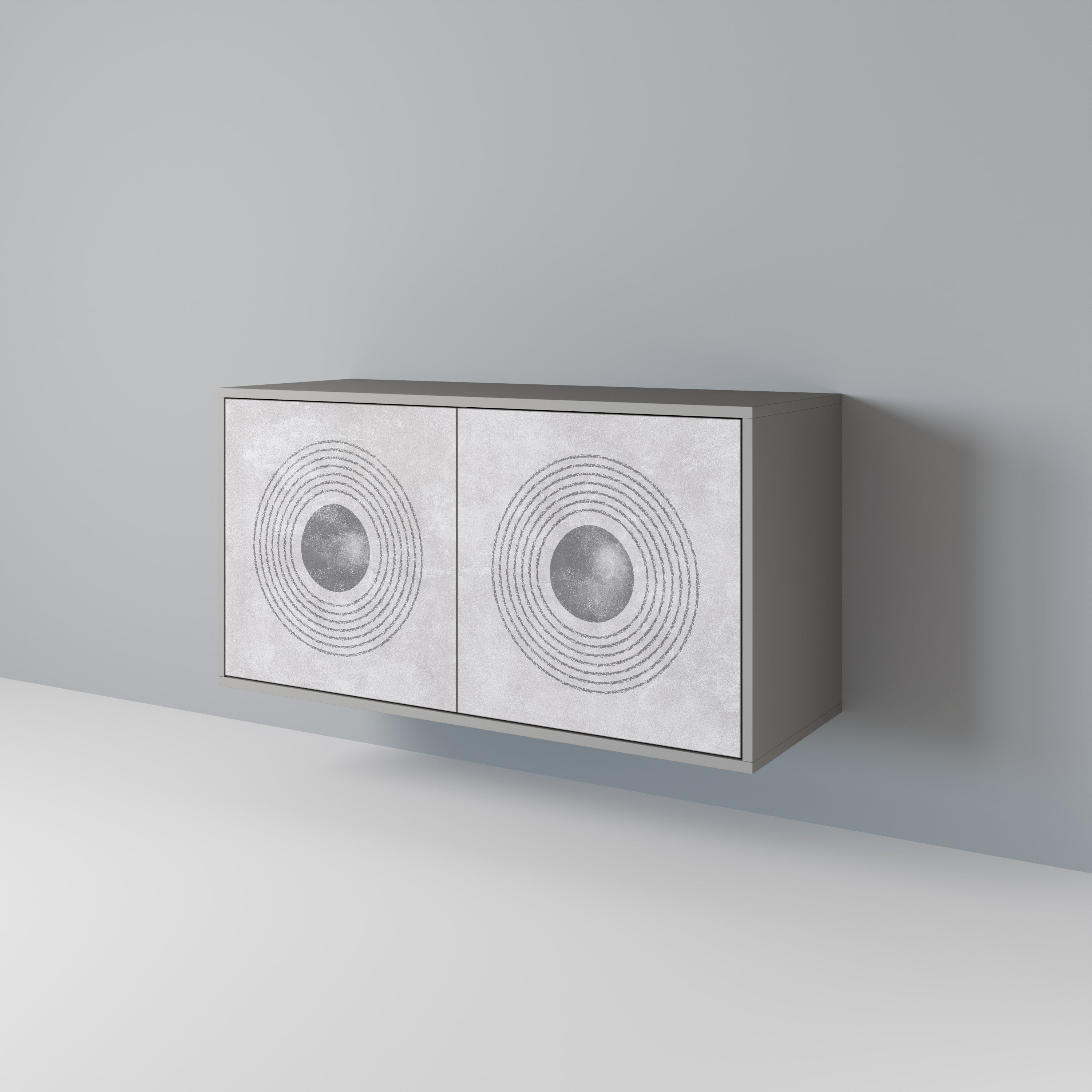 Aparador de 2 puertas SOLID CIRCLES en acabado gris
