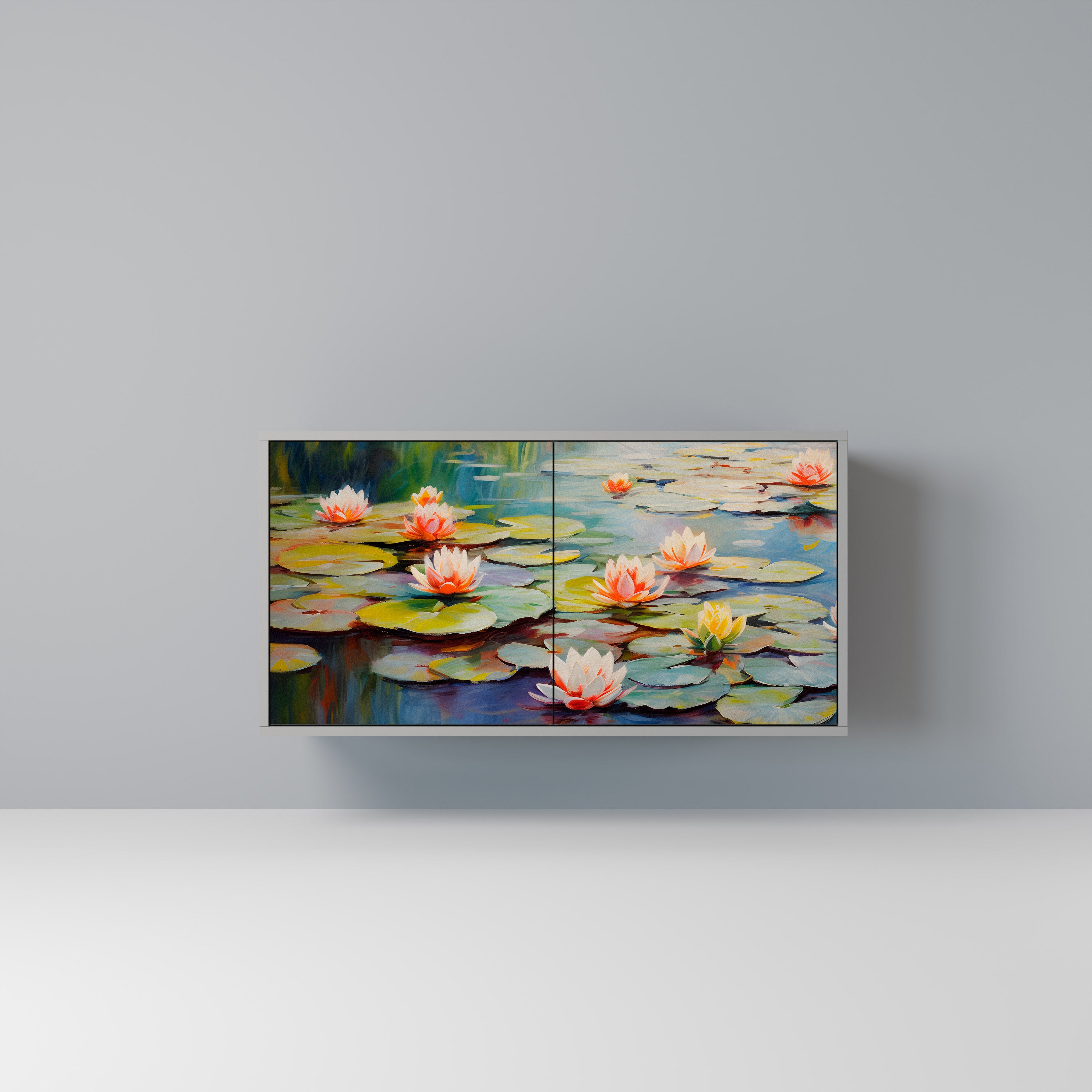 Aparador de 2 puertas BLOOMING WATERS en acabado gris