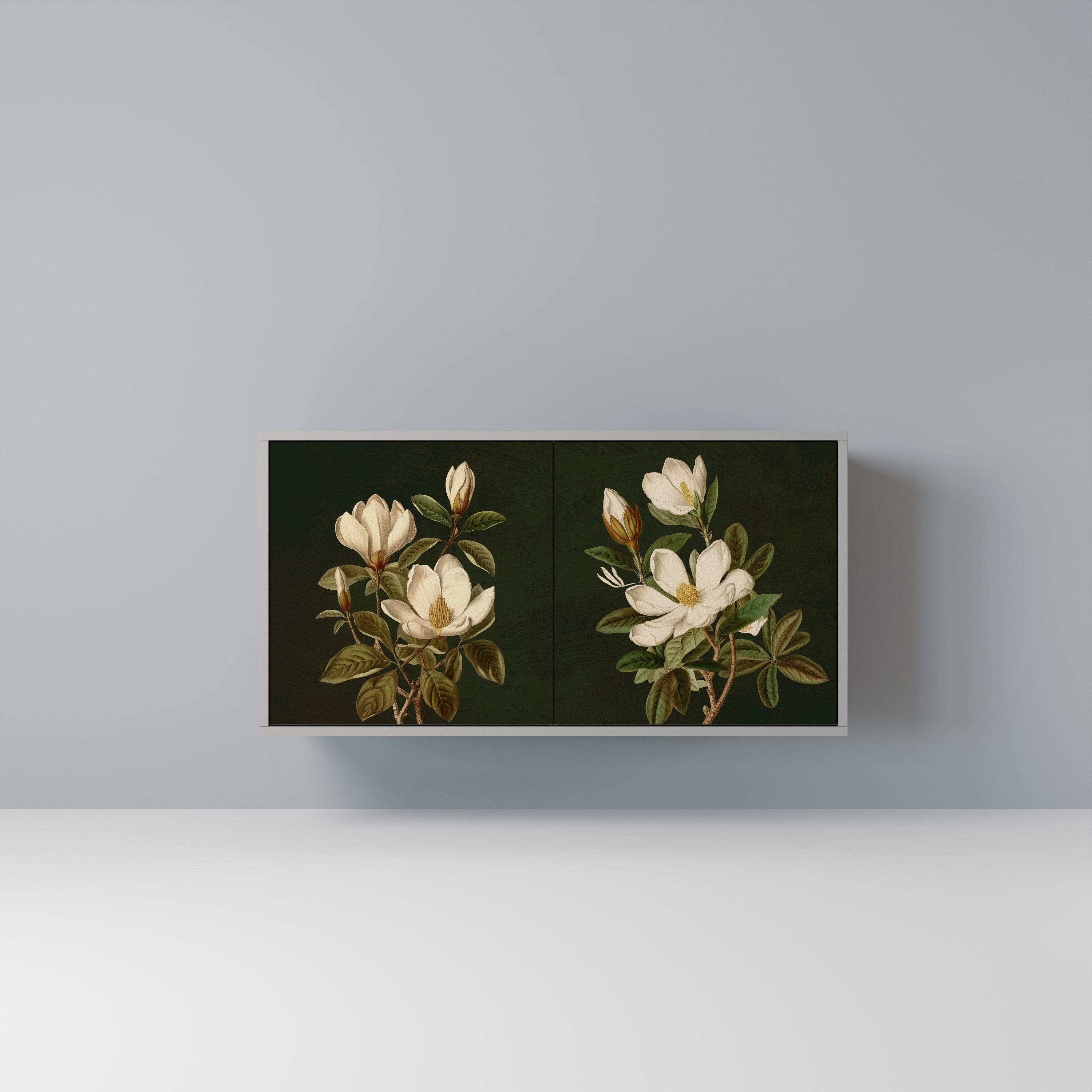 Aparador FLORAL NOIR de 2 puertas en acabado gris