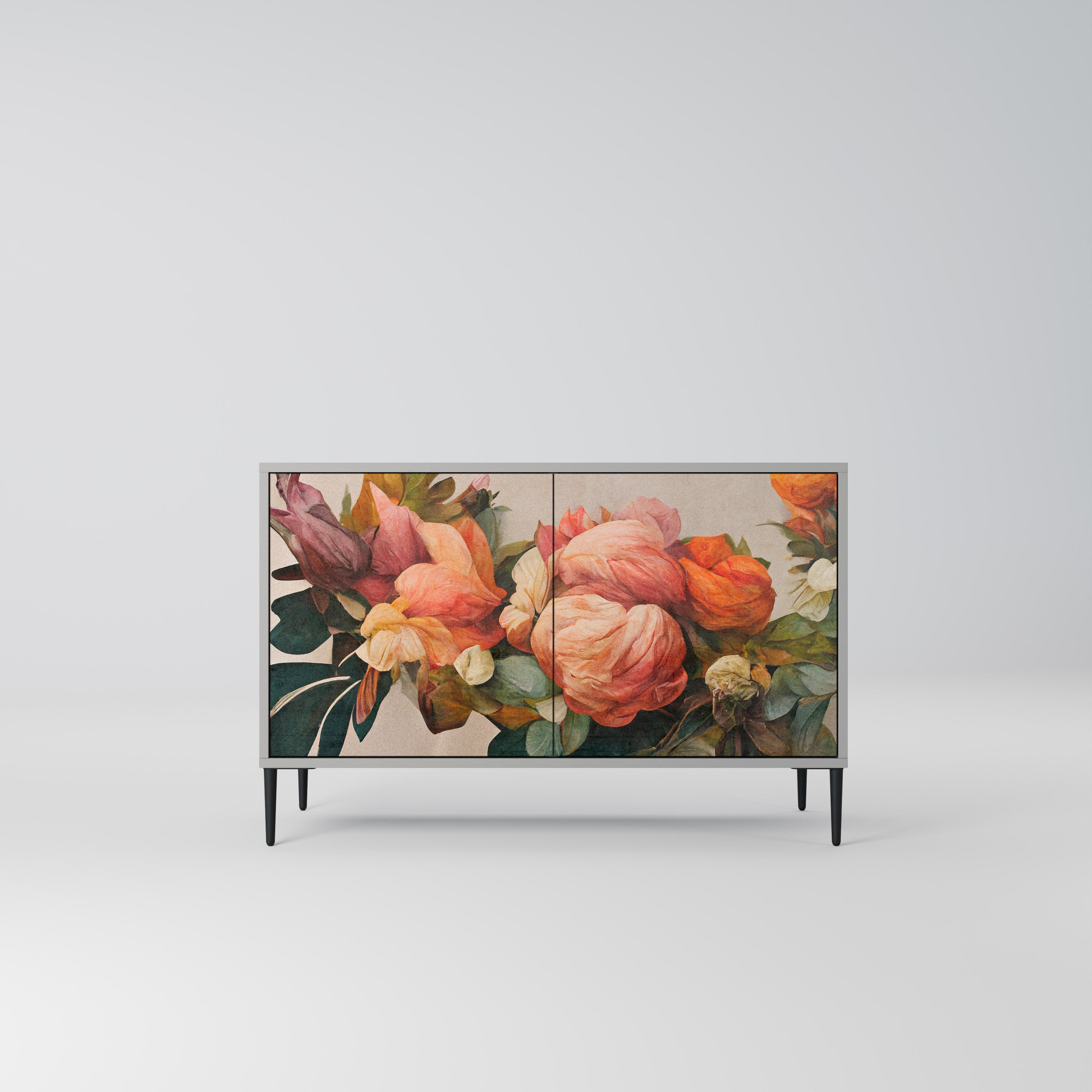 Aparador de 2 puertas STYLISH BEAUTY en acabado gris