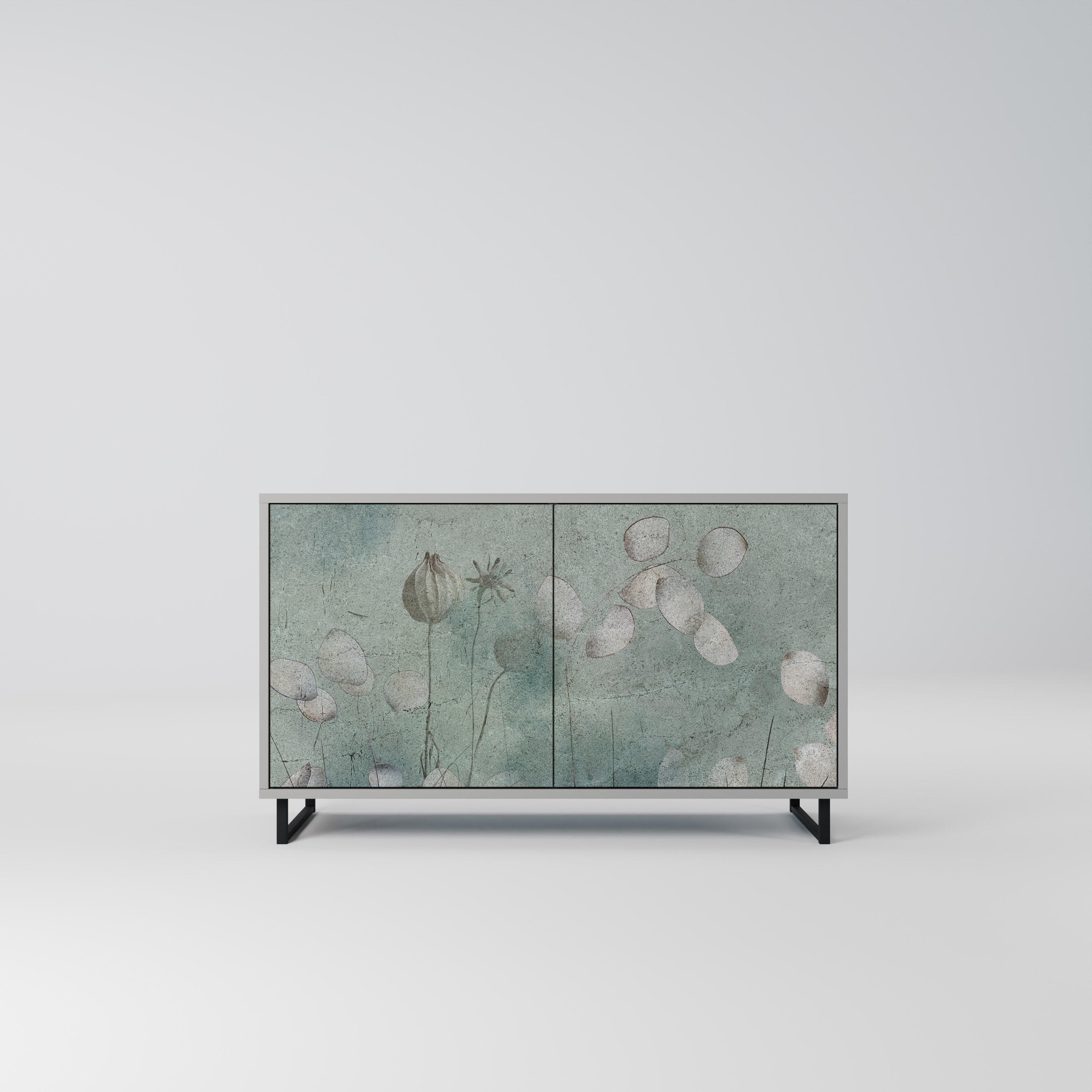 Aparador NIGHT LADY de 2 puertas en acabado gris