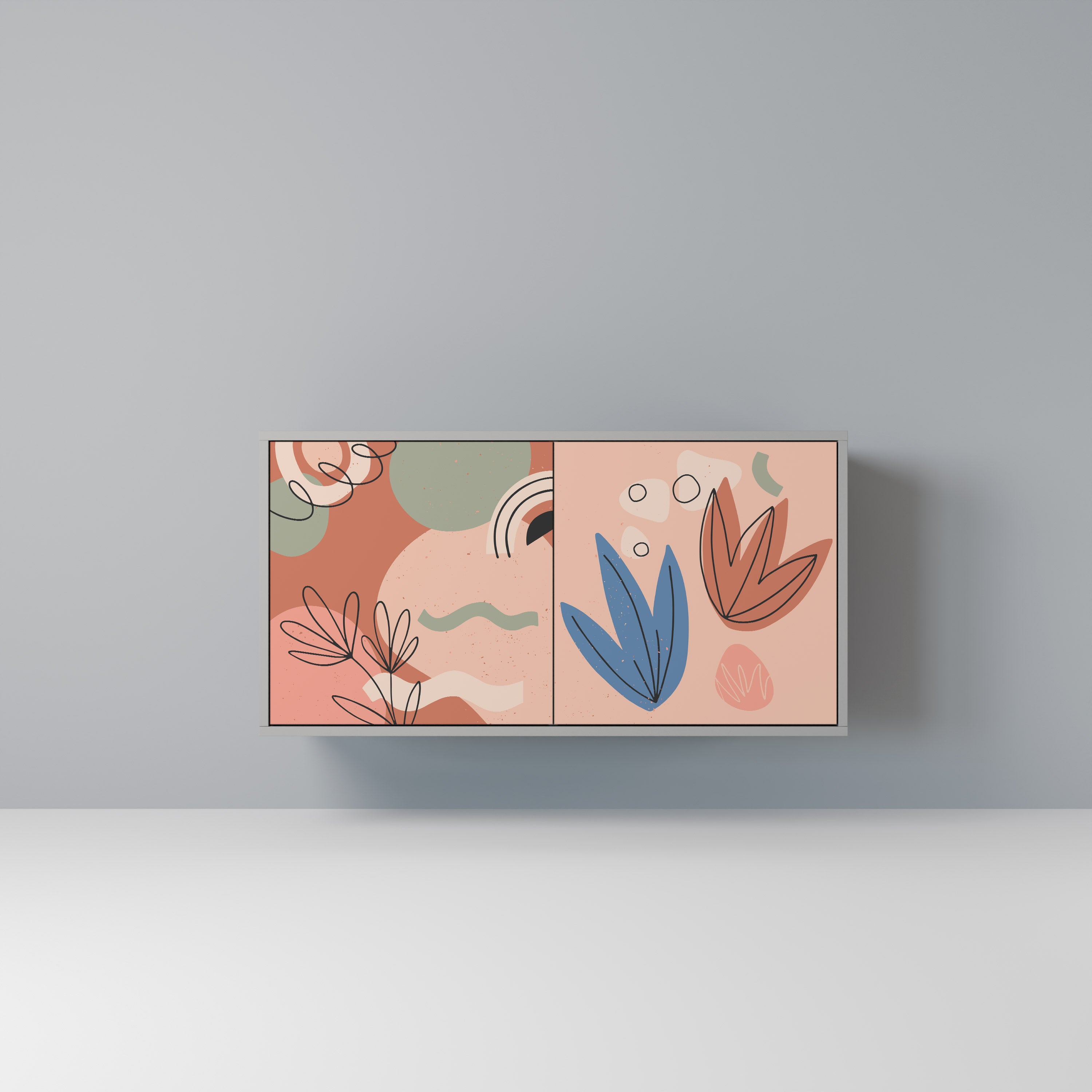 Aparador PASTEL DESTINY de 2 puertas en acabado gris