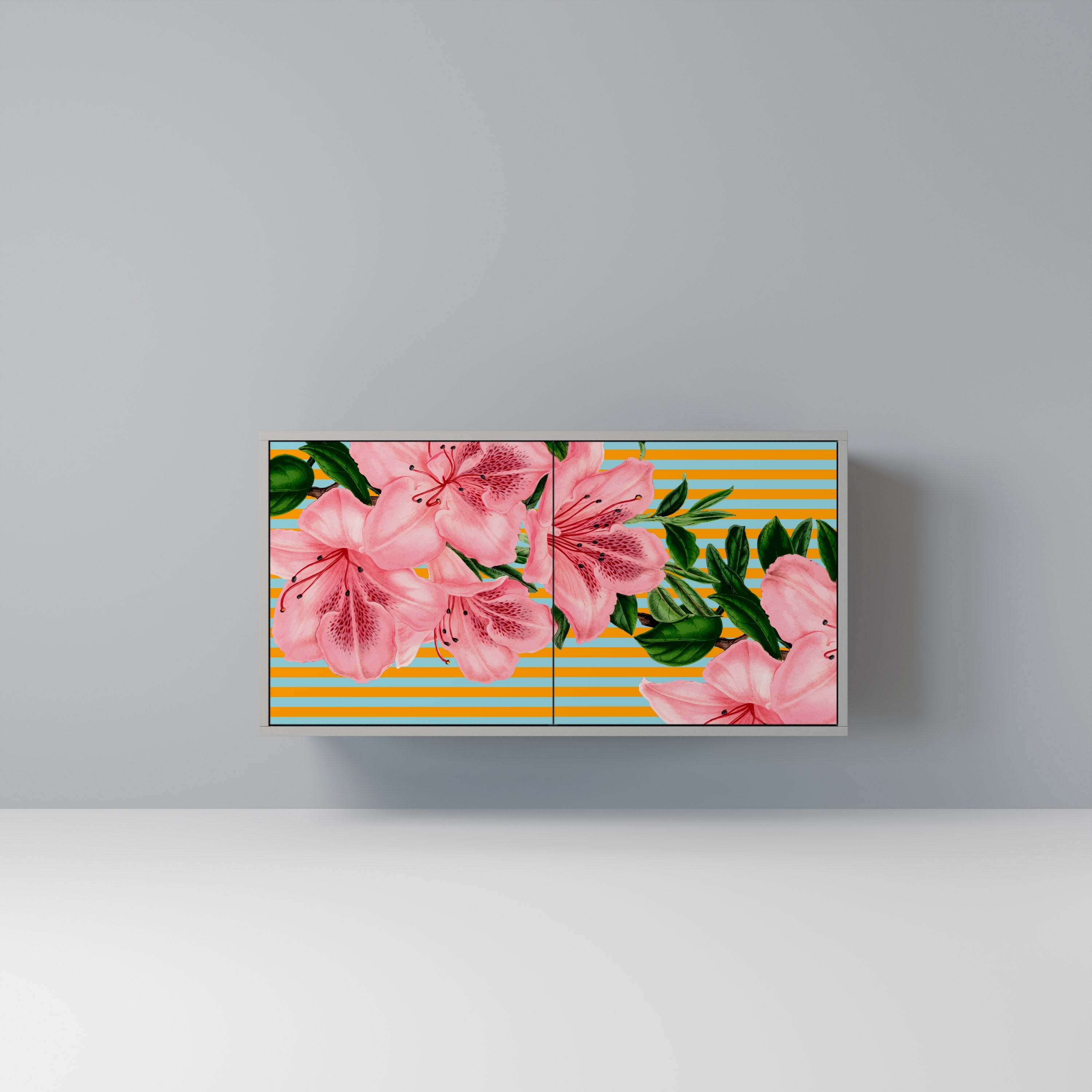 Aparador de 2 puertas FRAGILE BEAUTY en acabado gris