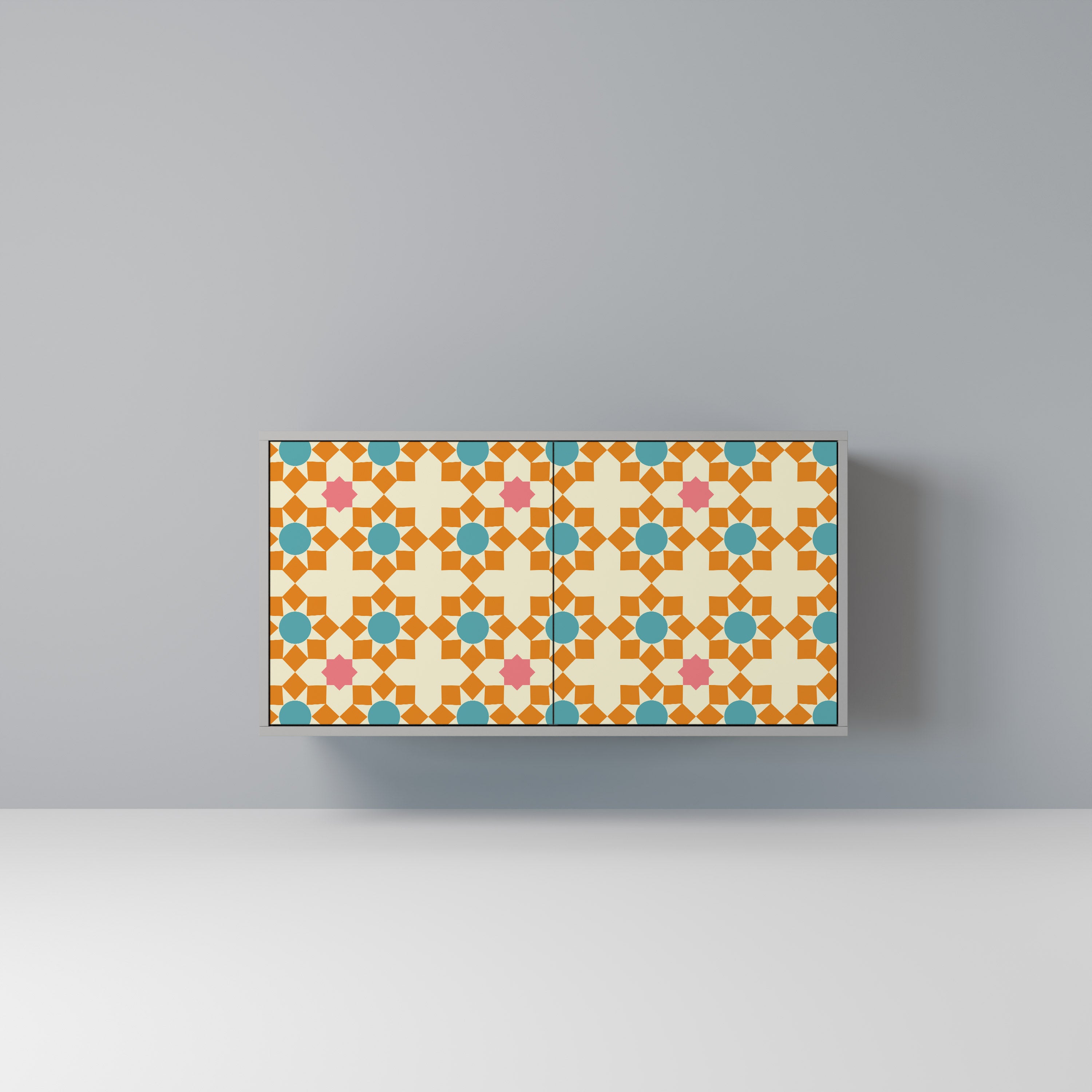 Aparador de 2 puertas FLORAL DECOR en acabado gris