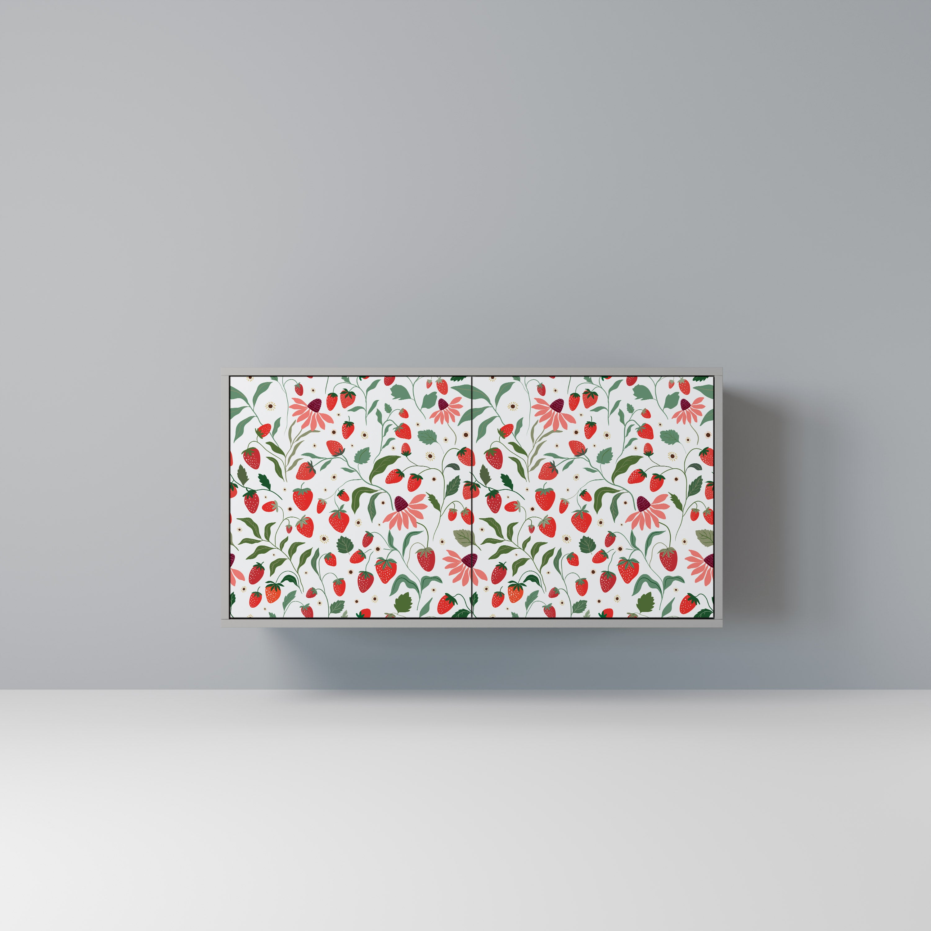 FLOWERS AND STRAWBERRIES 2-Door Sideboard in Grey Finish