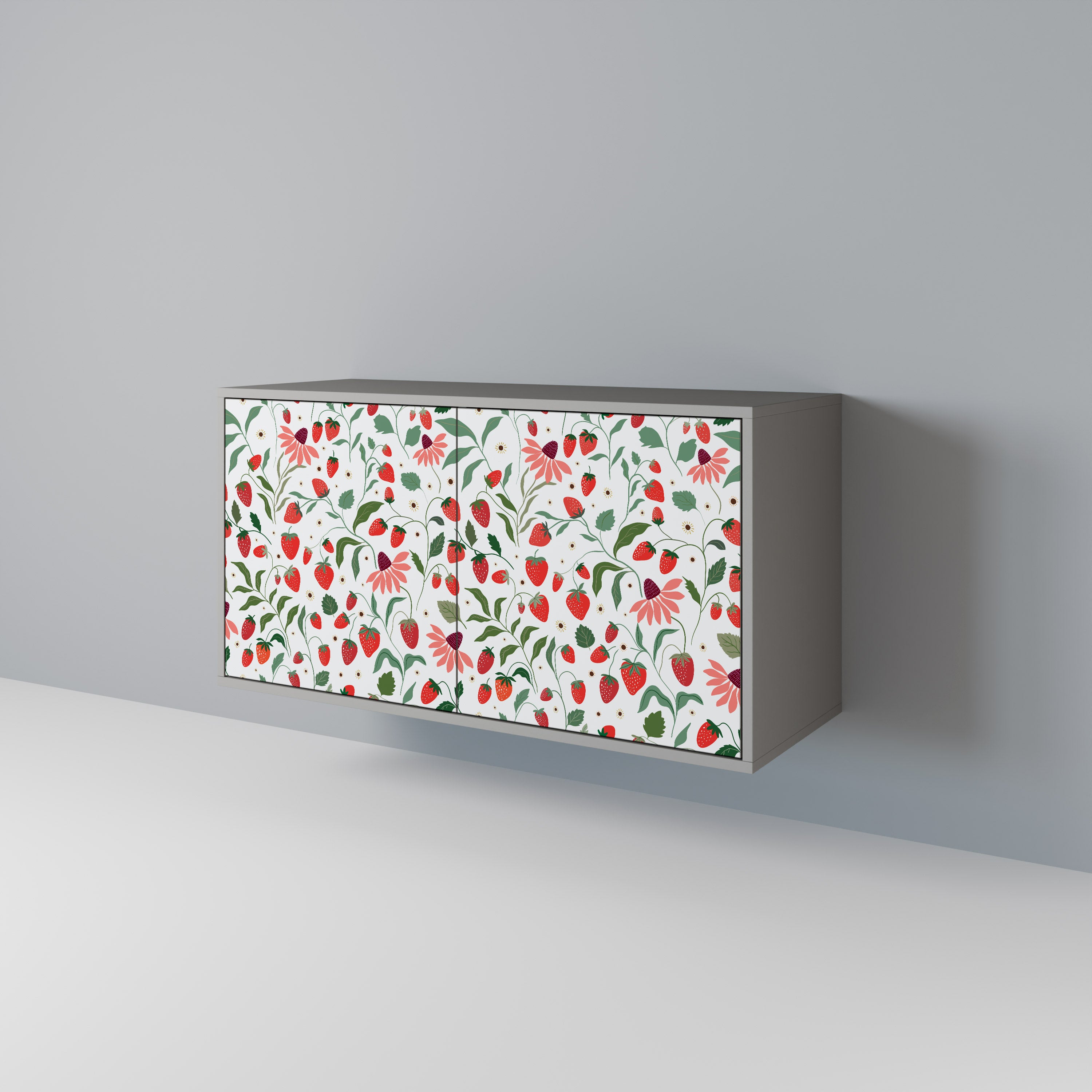 FLOWERS AND STRAWBERRIES 2-Door Sideboard in Grey Finish