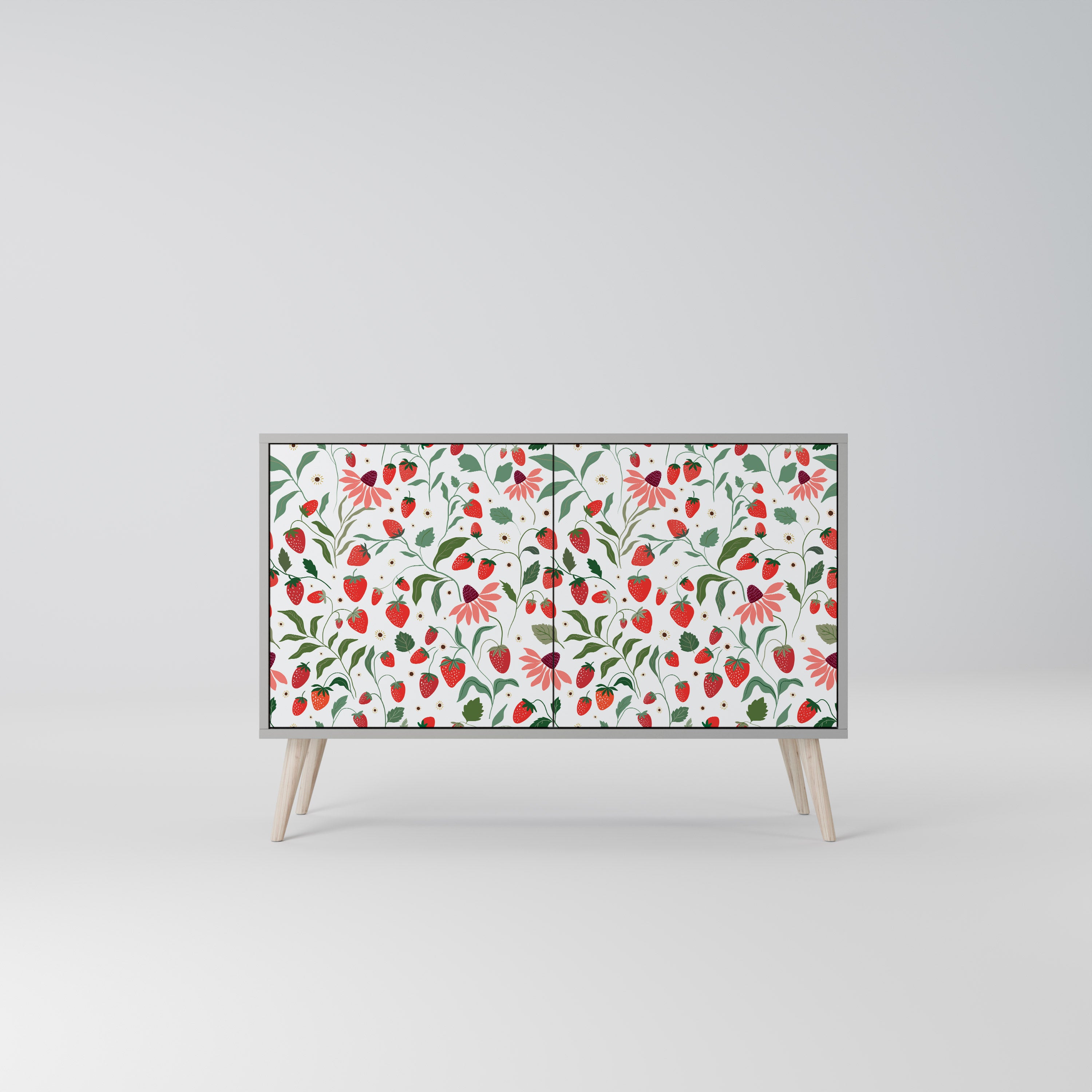 FLOWERS AND STRAWBERRIES 2-Door Sideboard in Grey Finish