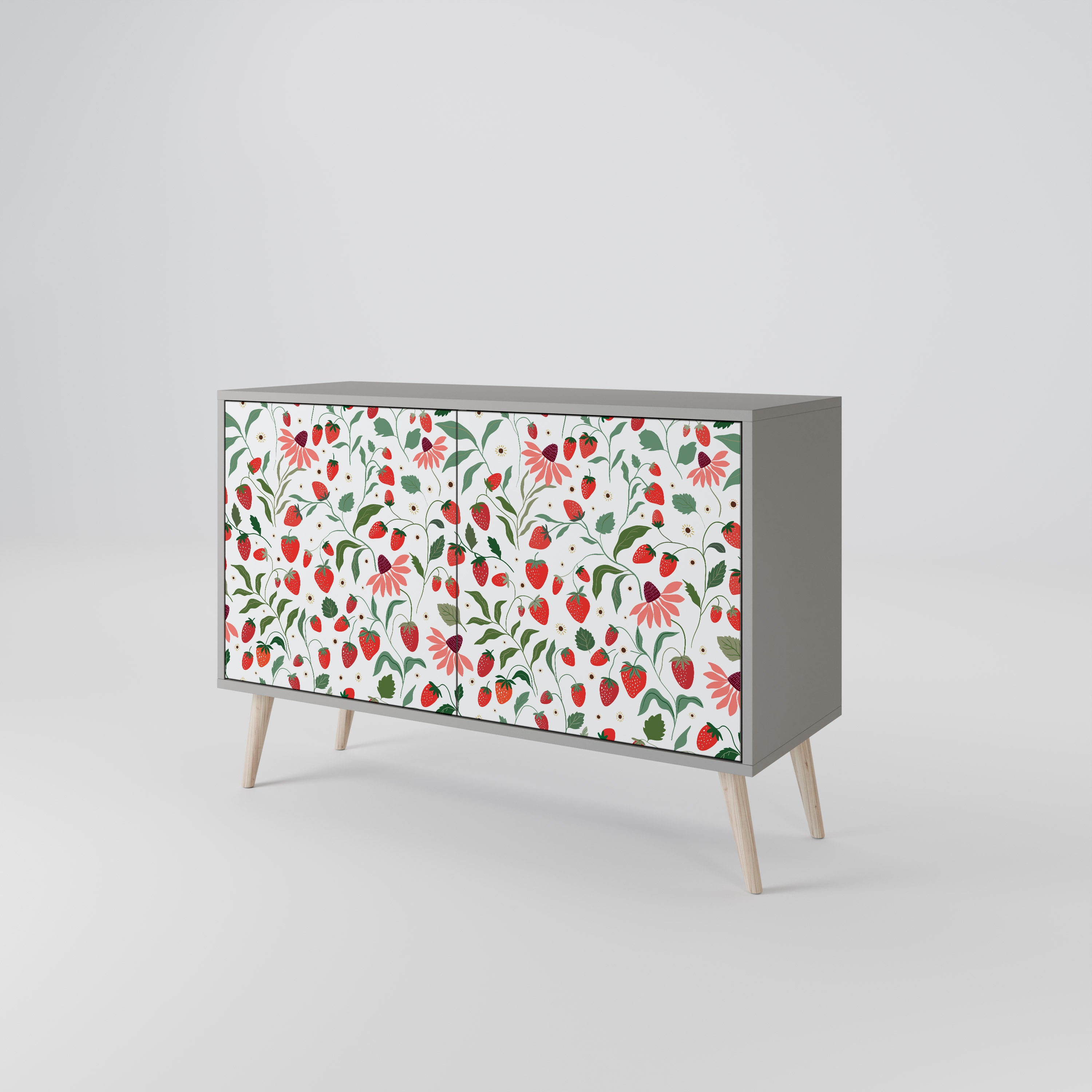 FLOWERS AND STRAWBERRIES 2-Door Sideboard in Grey Finish