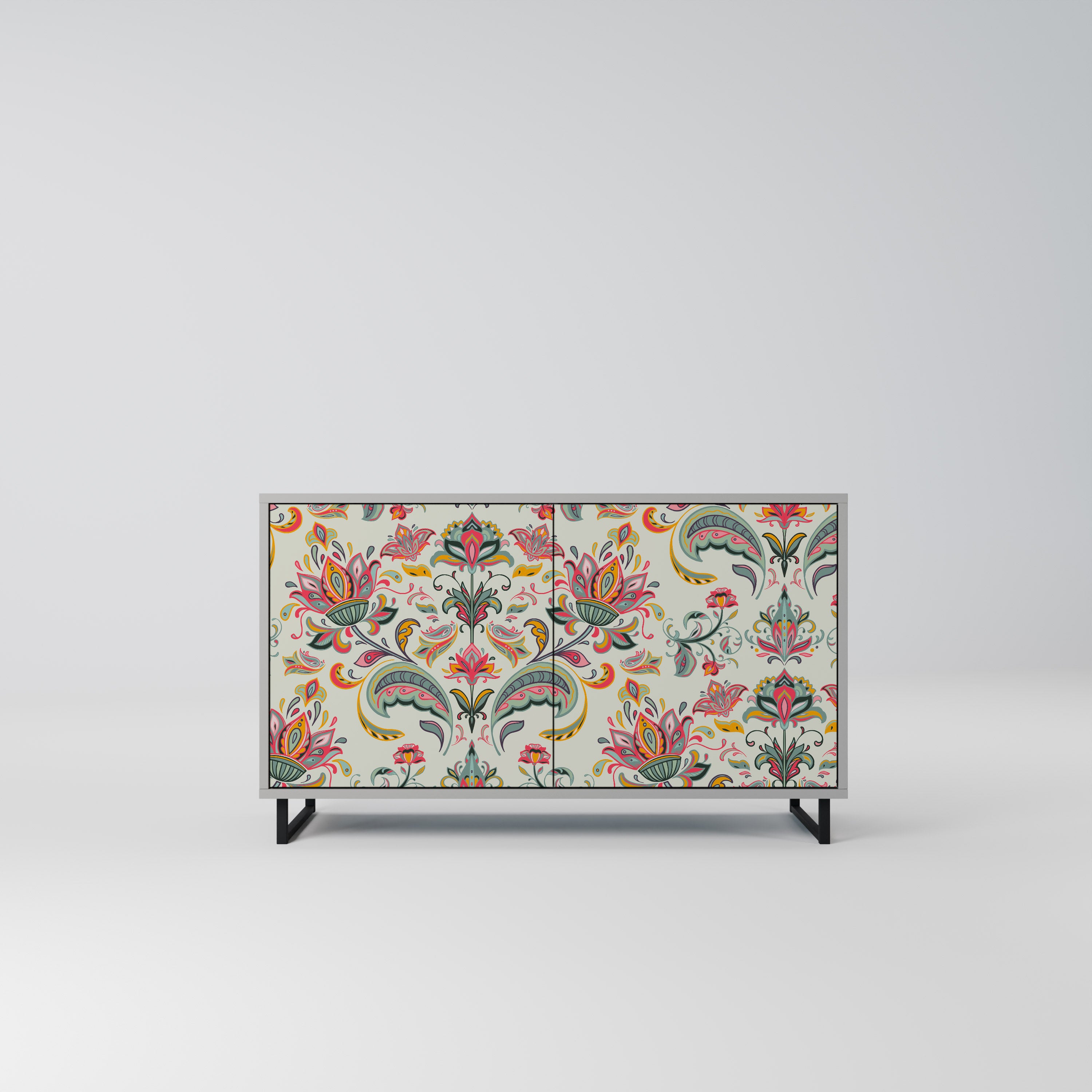 ORGANIC FOLKLORE 2-Door Sideboard in Grey Finish