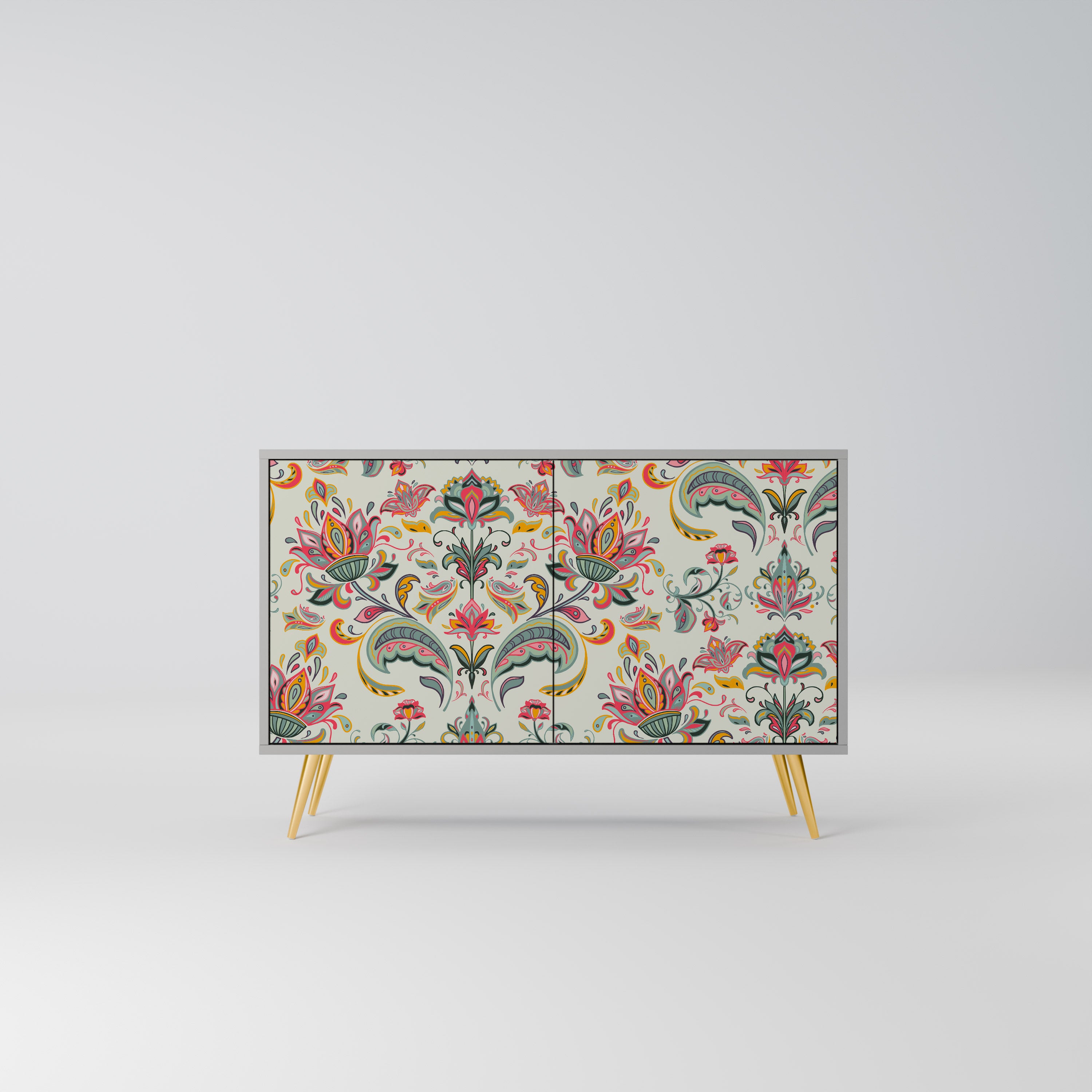 ORGANIC FOLKLORE 2-Door Sideboard in Grey Finish