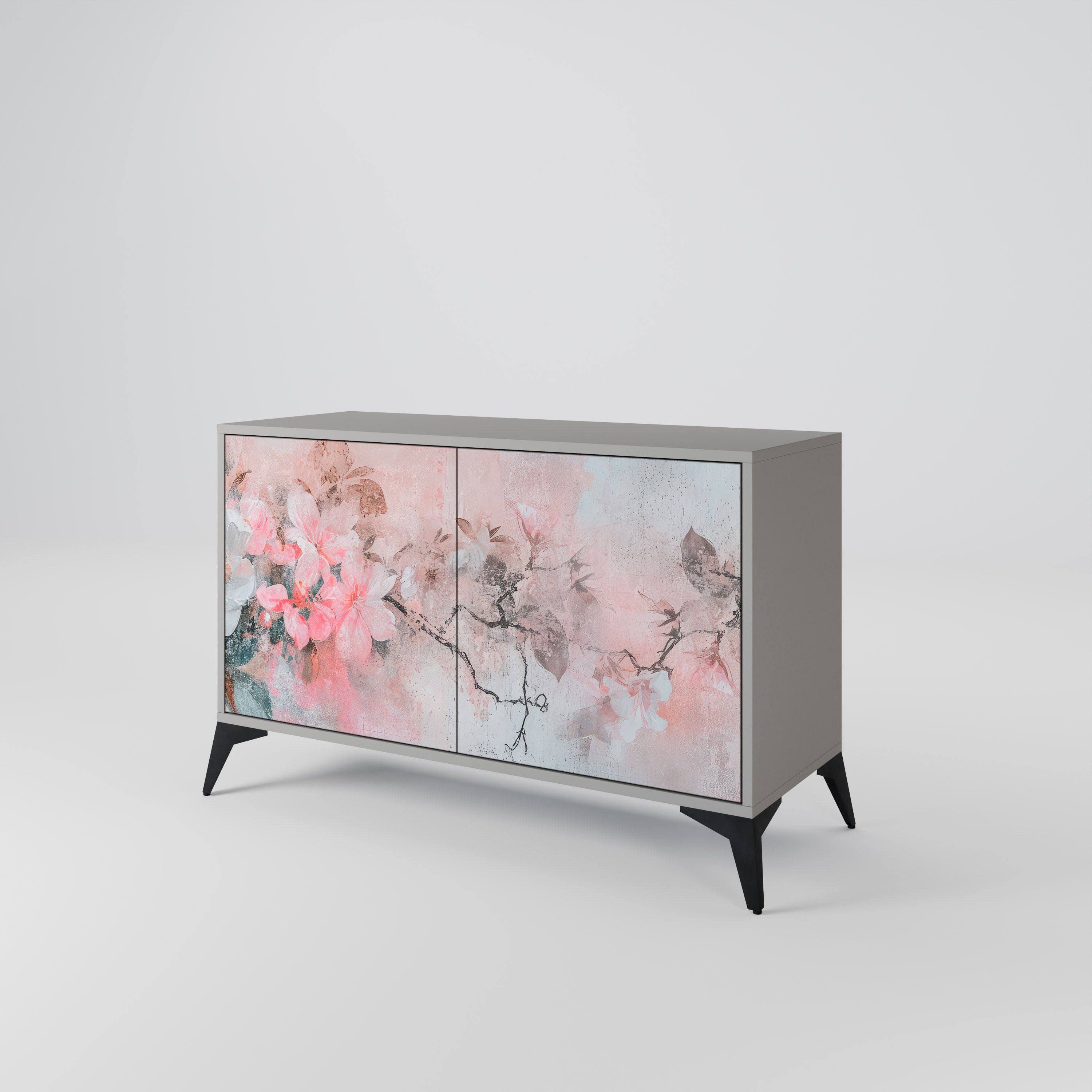 CHERRY BLOSSOM 2-Door Sideboard in Grey Finish