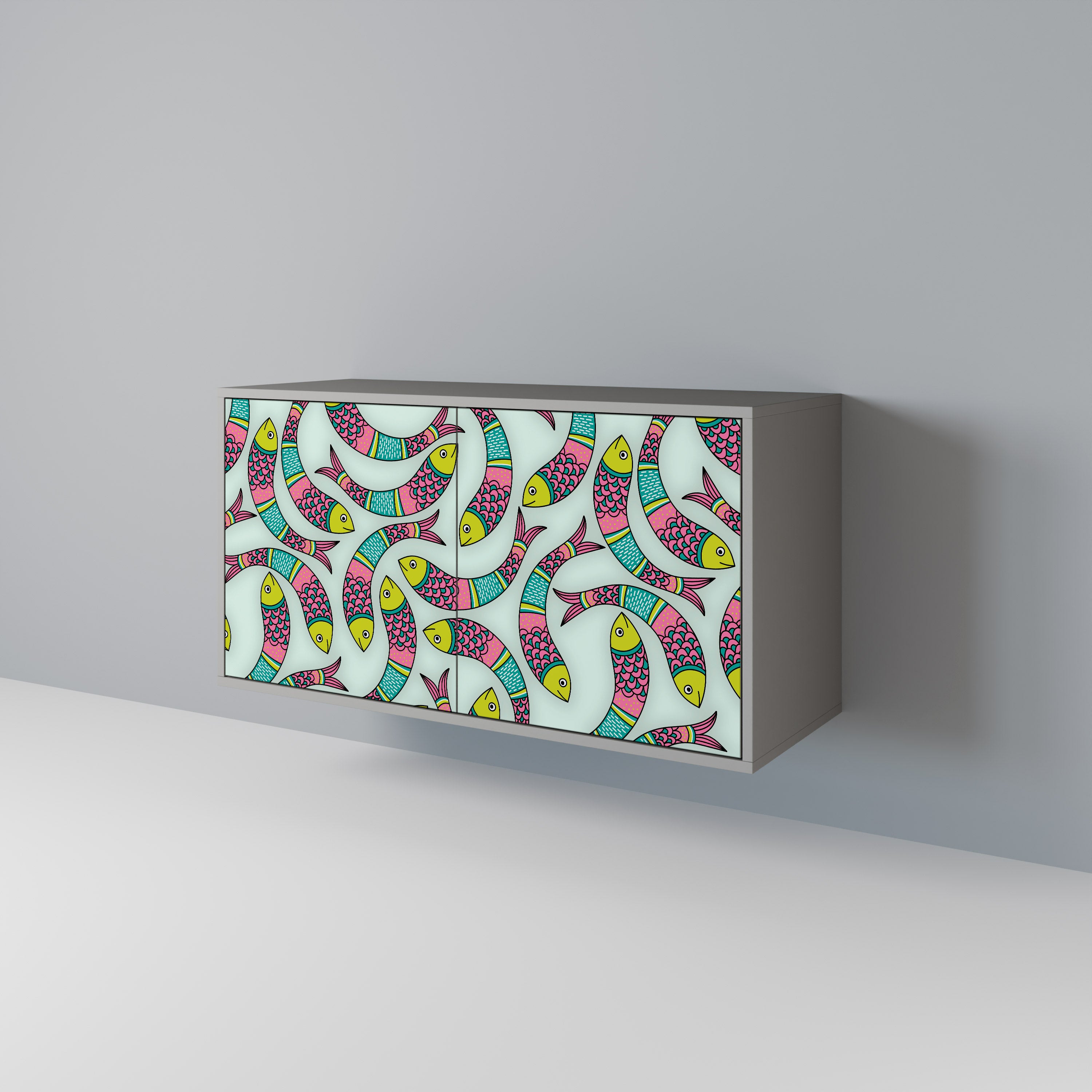 INDIAN FISH 2-Door Sideboard in Grey Finish