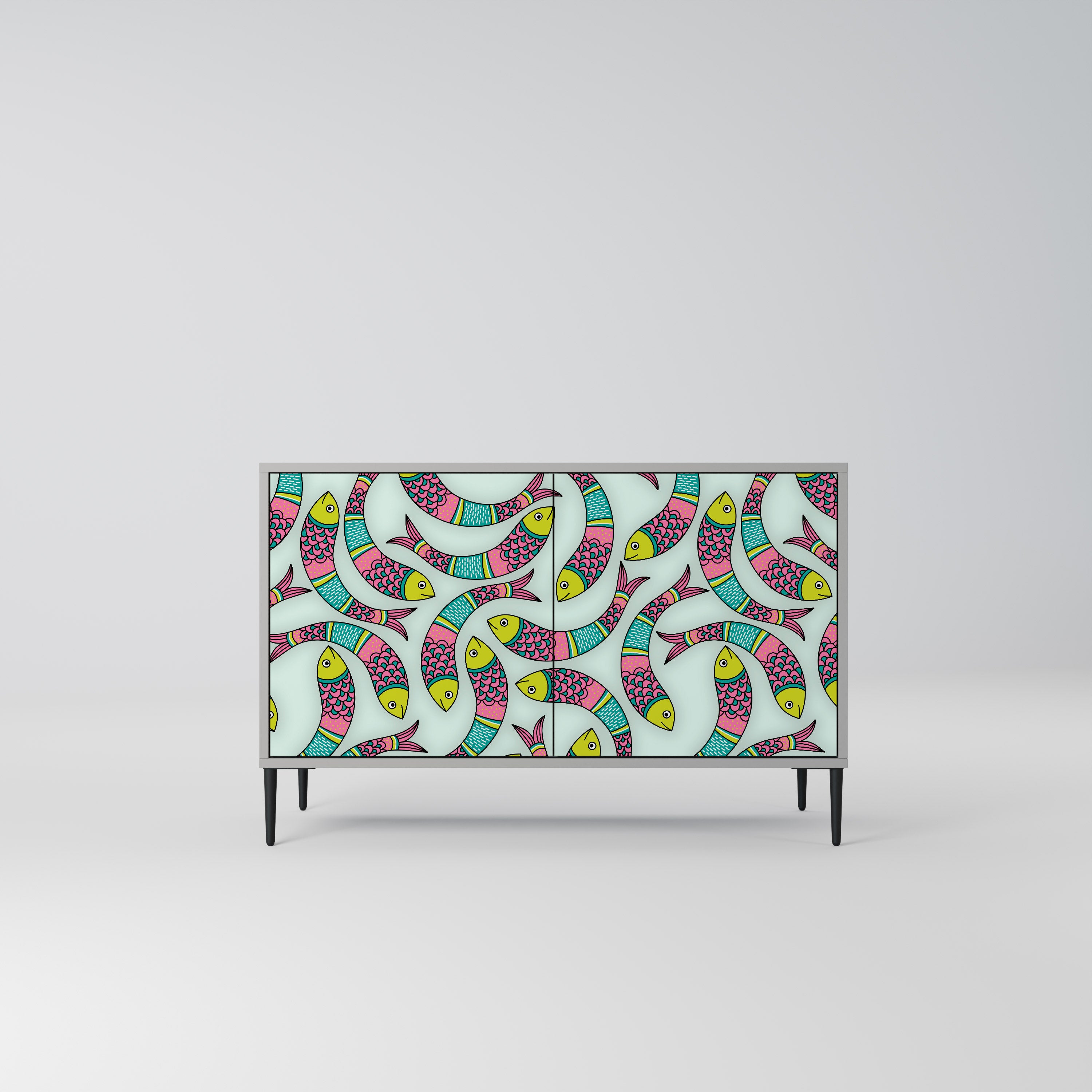 INDIAN FISH 2-Door Sideboard in Grey Finish