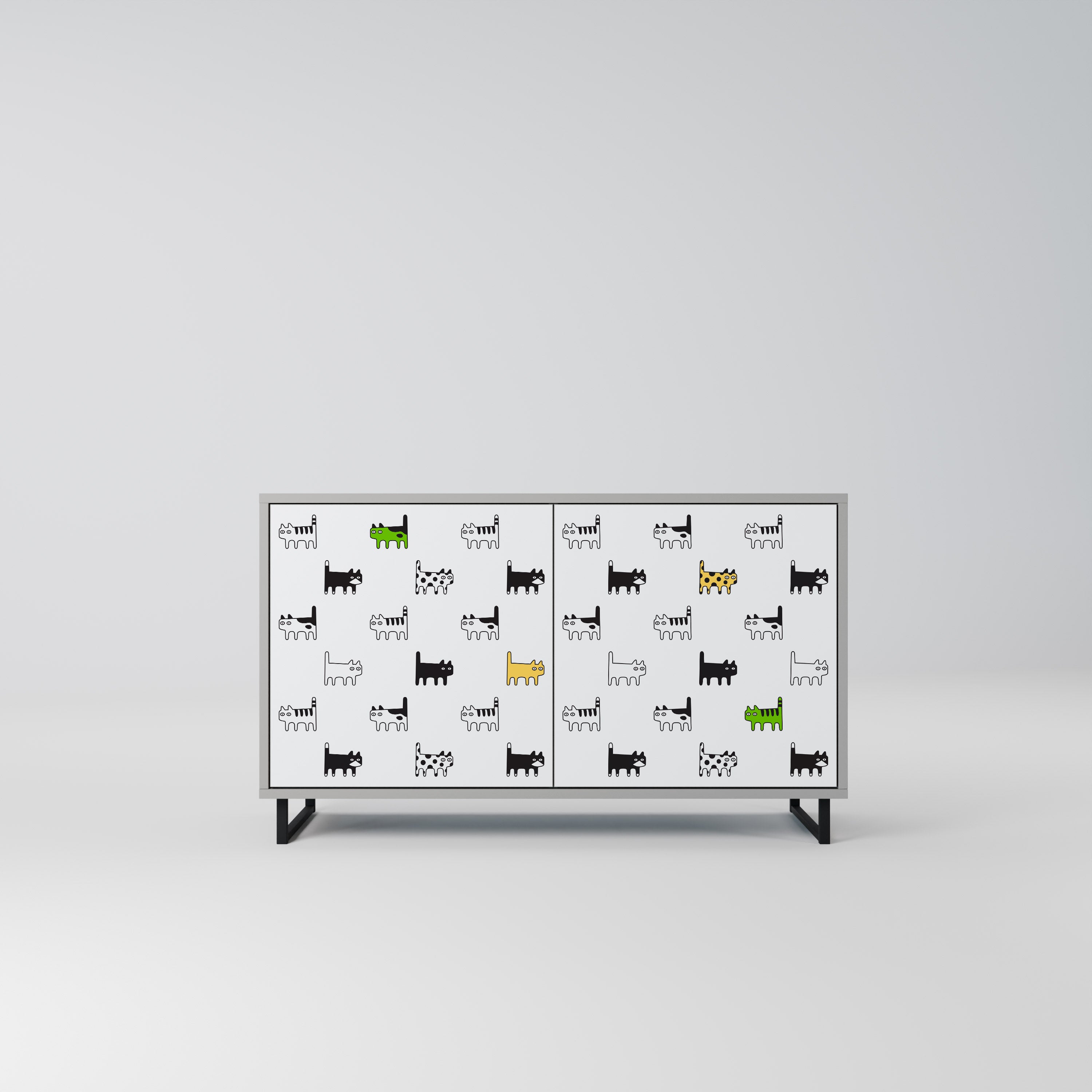 CATS COMPILATION 2-Door Sideboard in Grey Finish