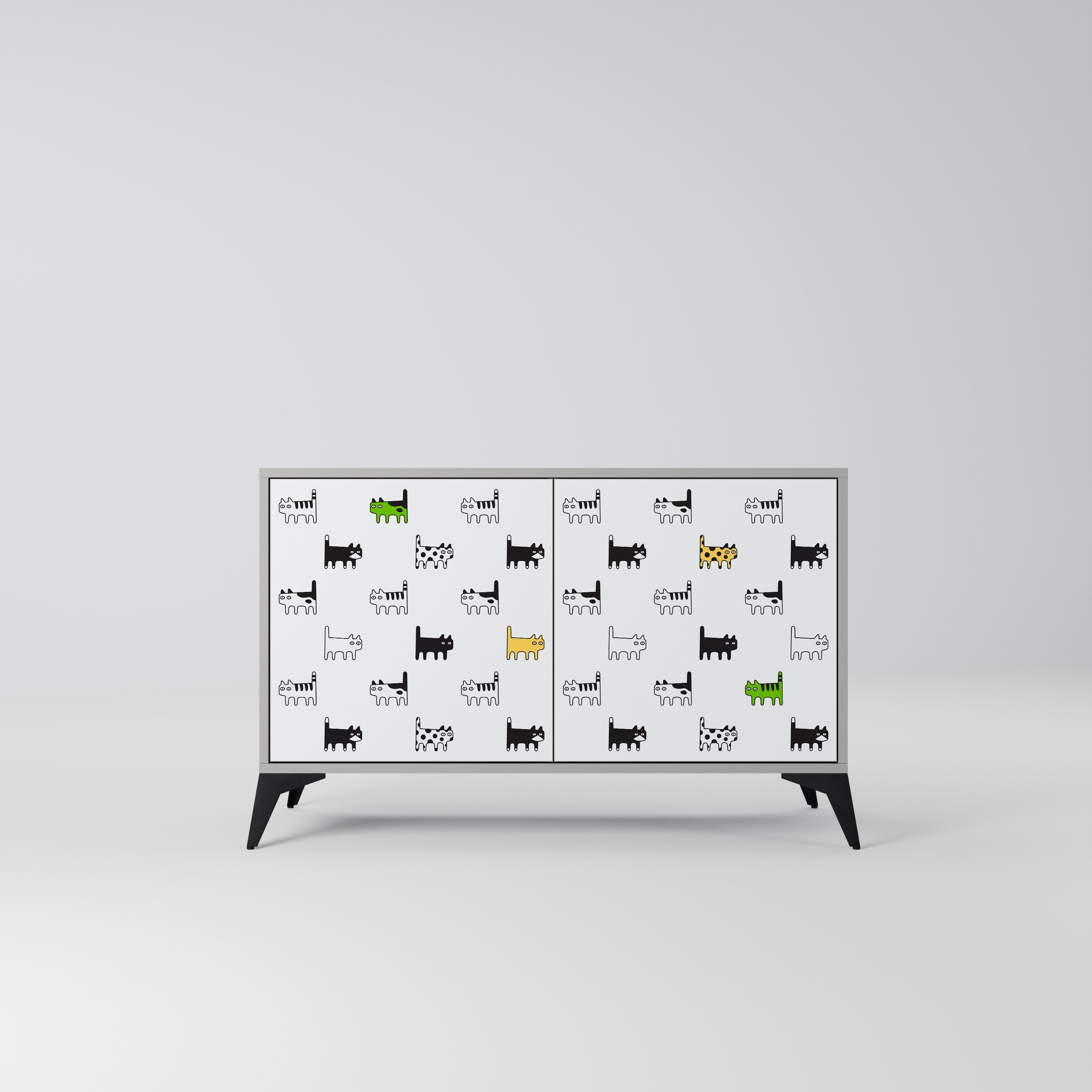 CATS COMPILATION 2-Door Sideboard in Grey Finish