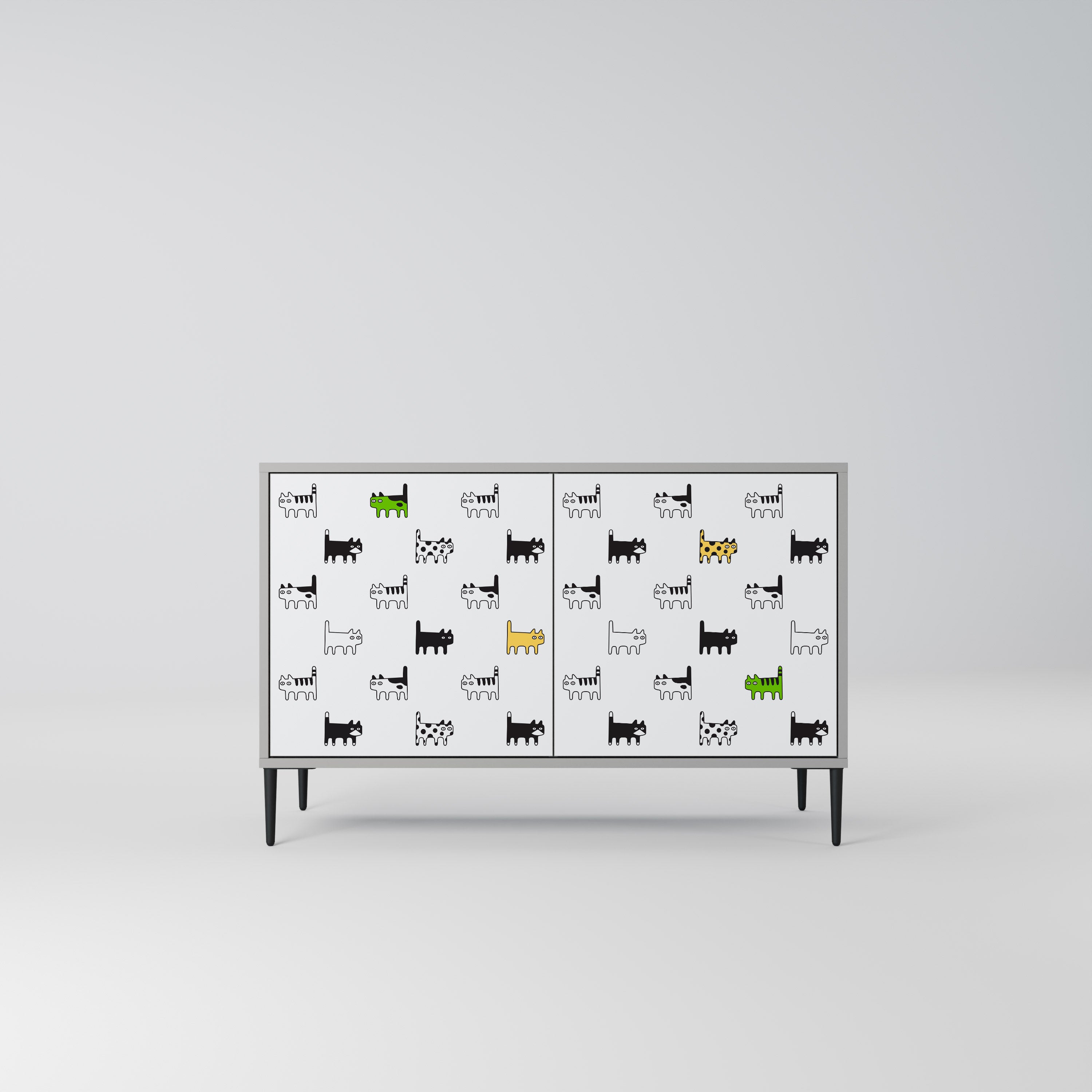 CATS COMPILATION 2-Door Sideboard in Grey Finish