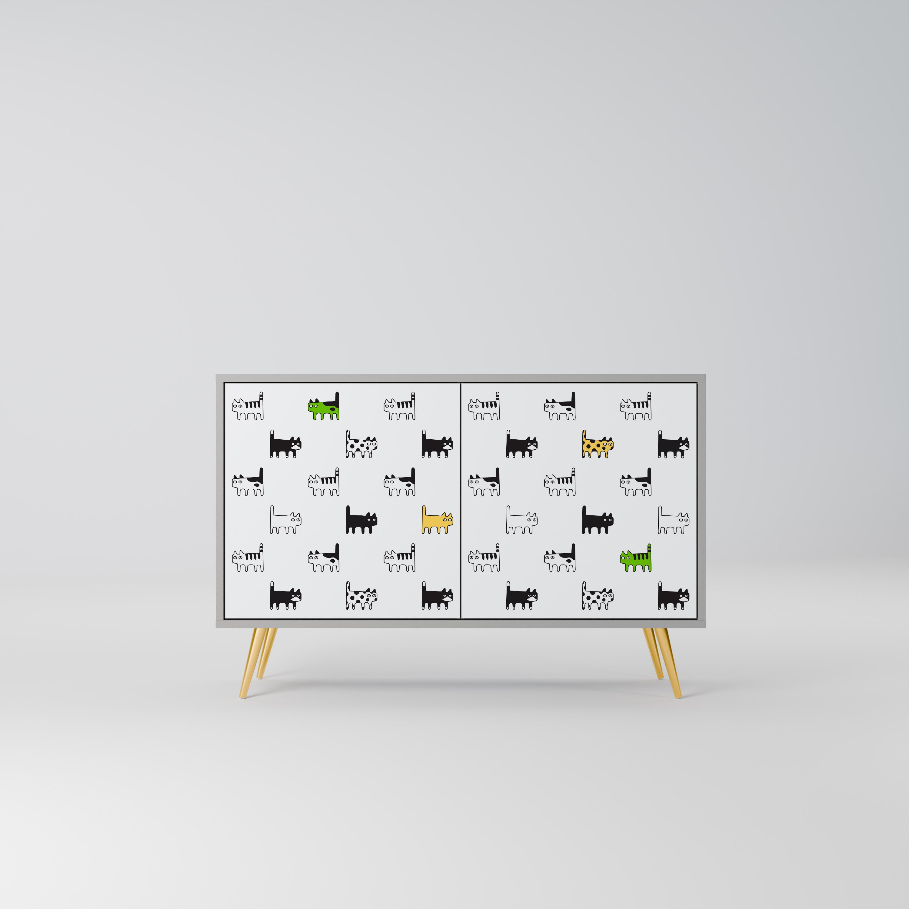 CATS COMPILATION 2-Door Sideboard in Grey Finish