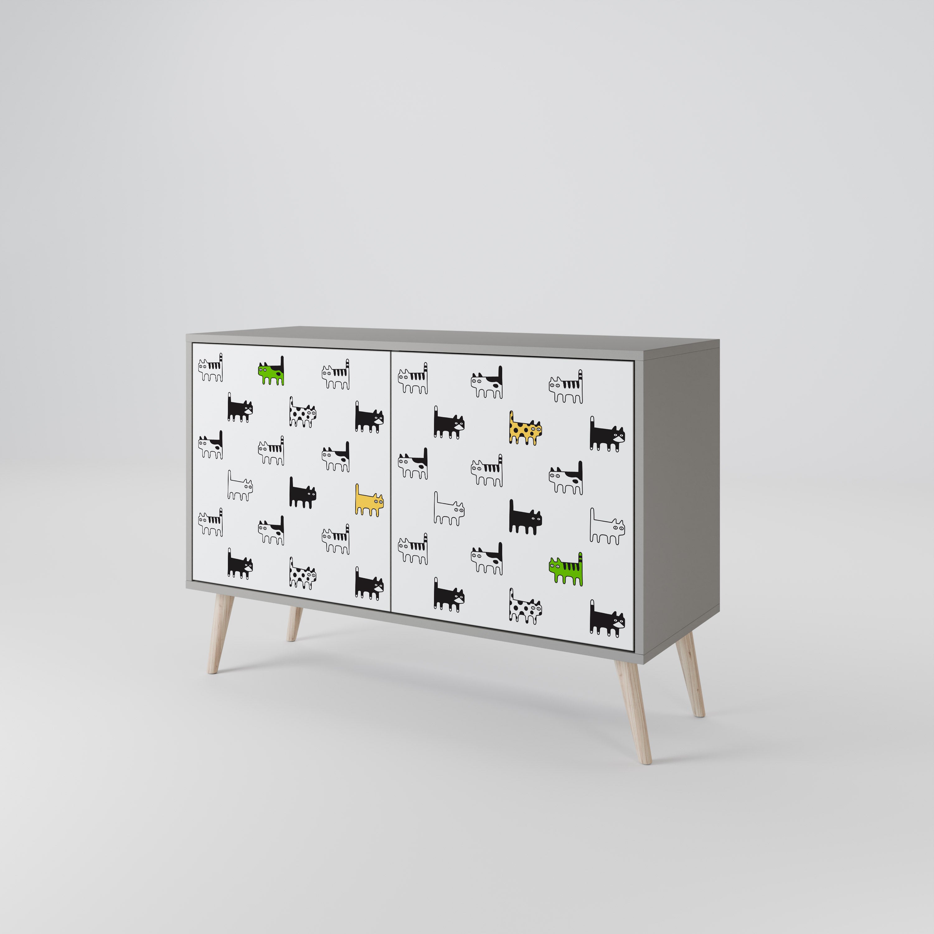 CATS COMPILATION 2-Door Sideboard in Grey Finish