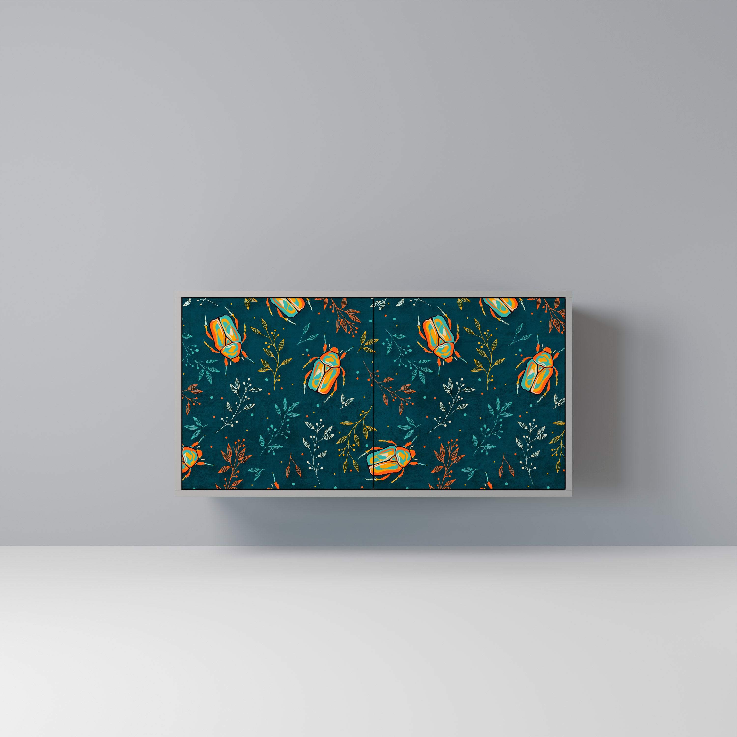 AUTUMN INSECTS 2-Door Sideboard in Grey Finish