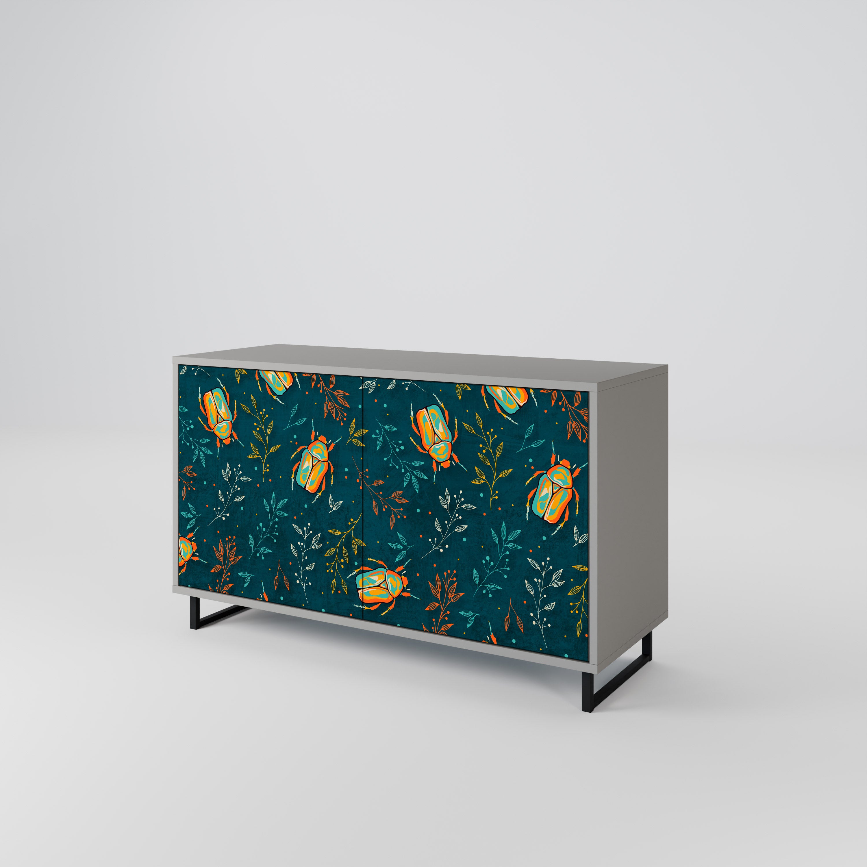 AUTUMN INSECTS 2-Door Sideboard in Grey Finish