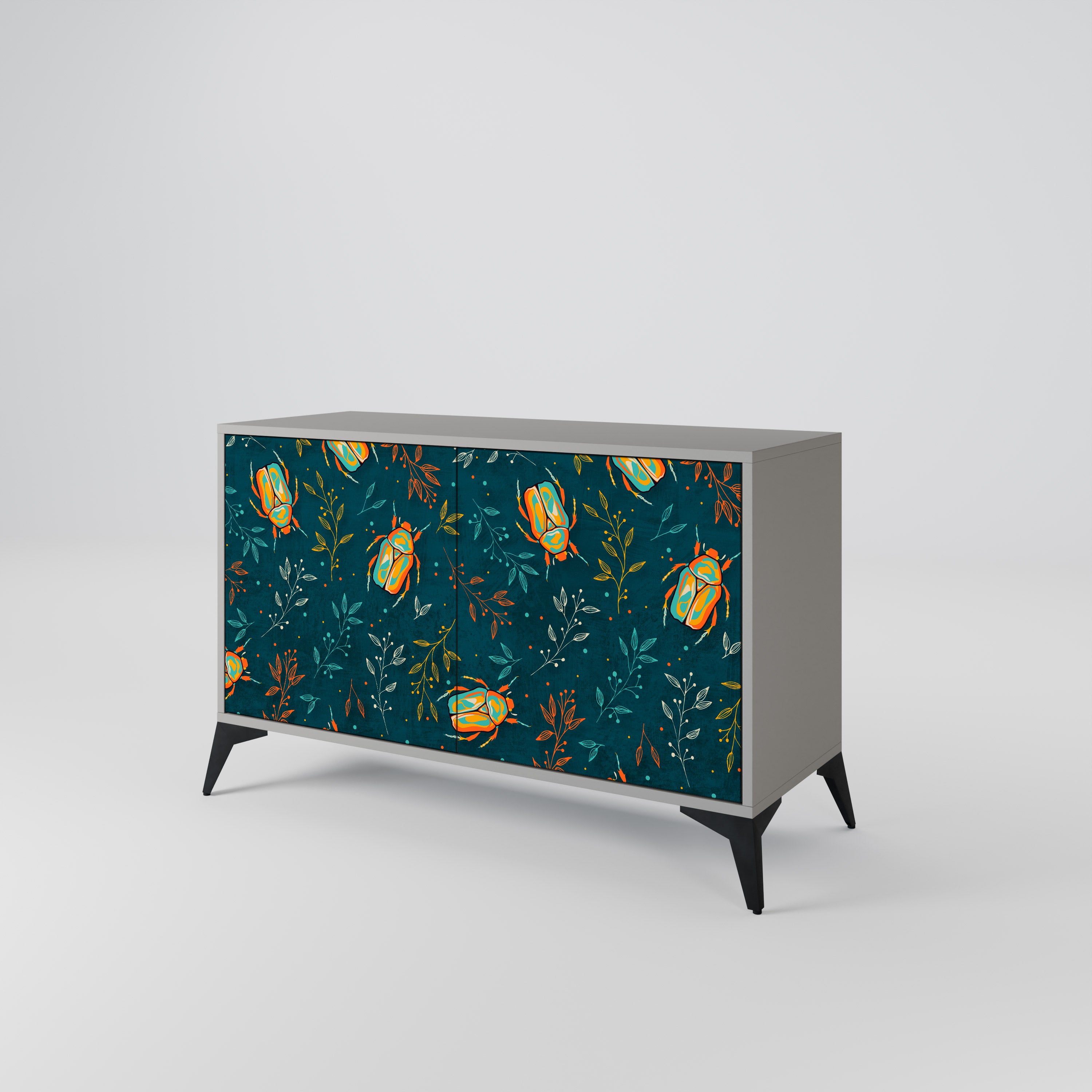 AUTUMN INSECTS 2-Door Sideboard in Grey Finish