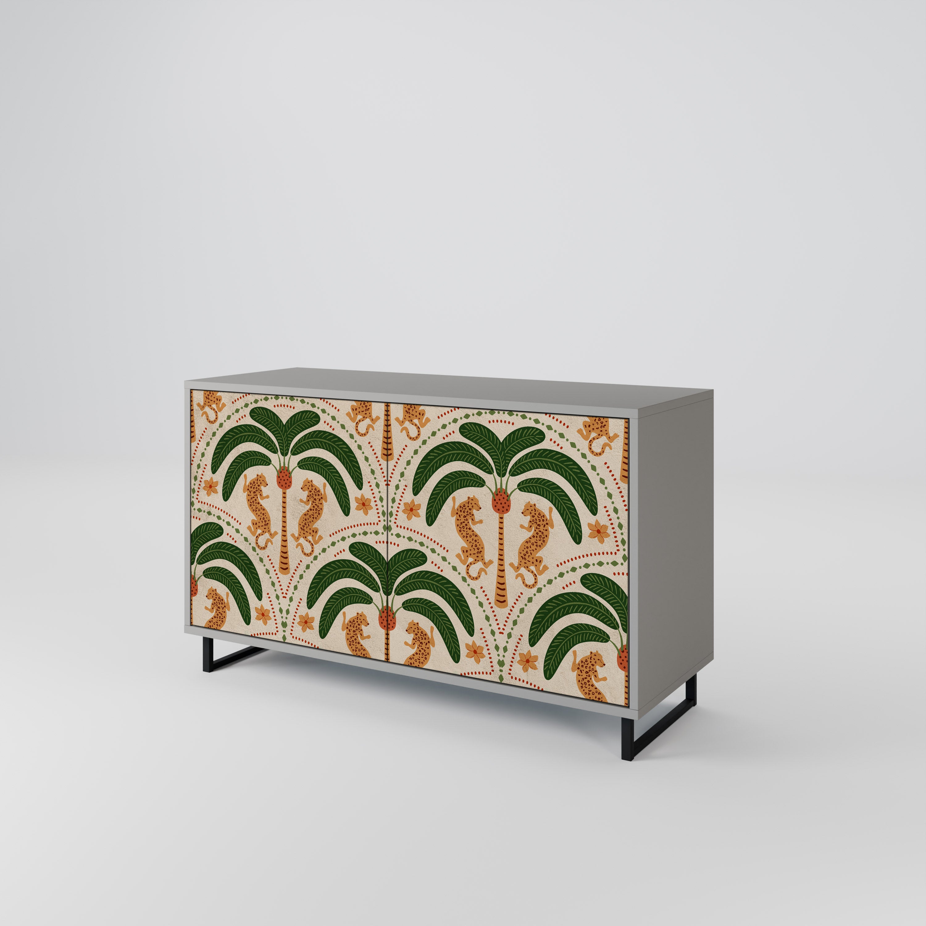 DANCING PREDATORS 2-Door Sideboard in Grey Finish