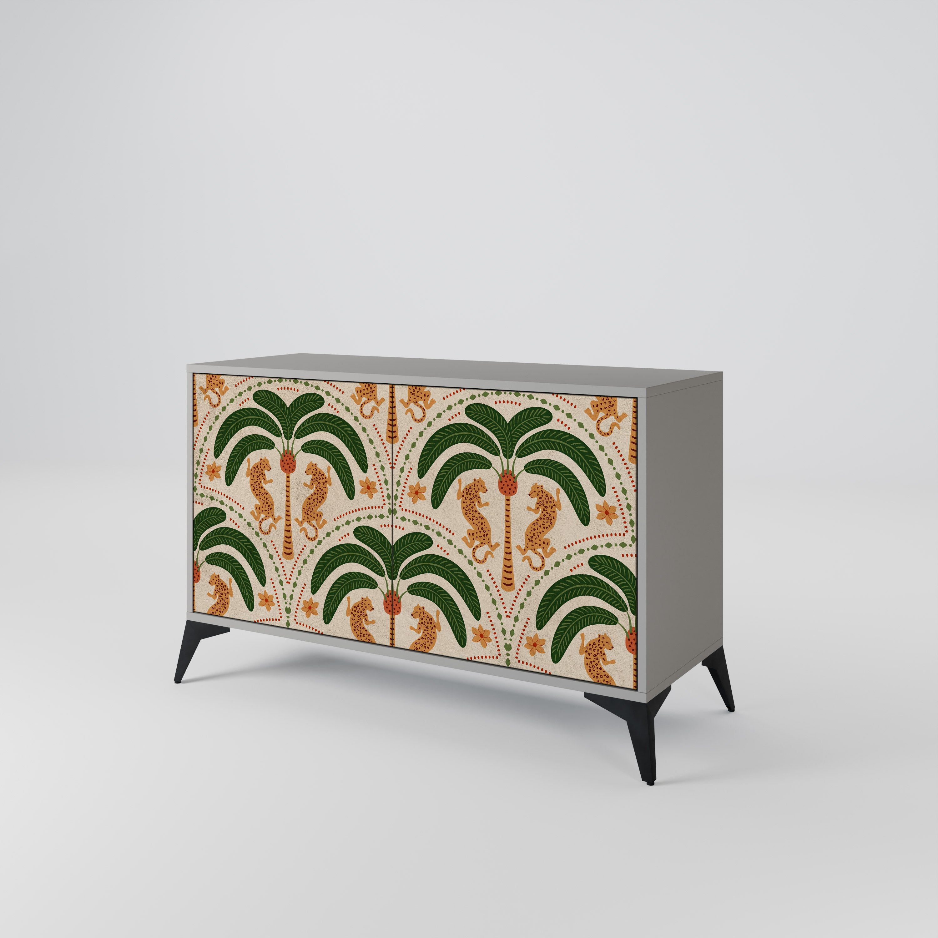 DANCING PREDATORS 2-Door Sideboard in Grey Finish