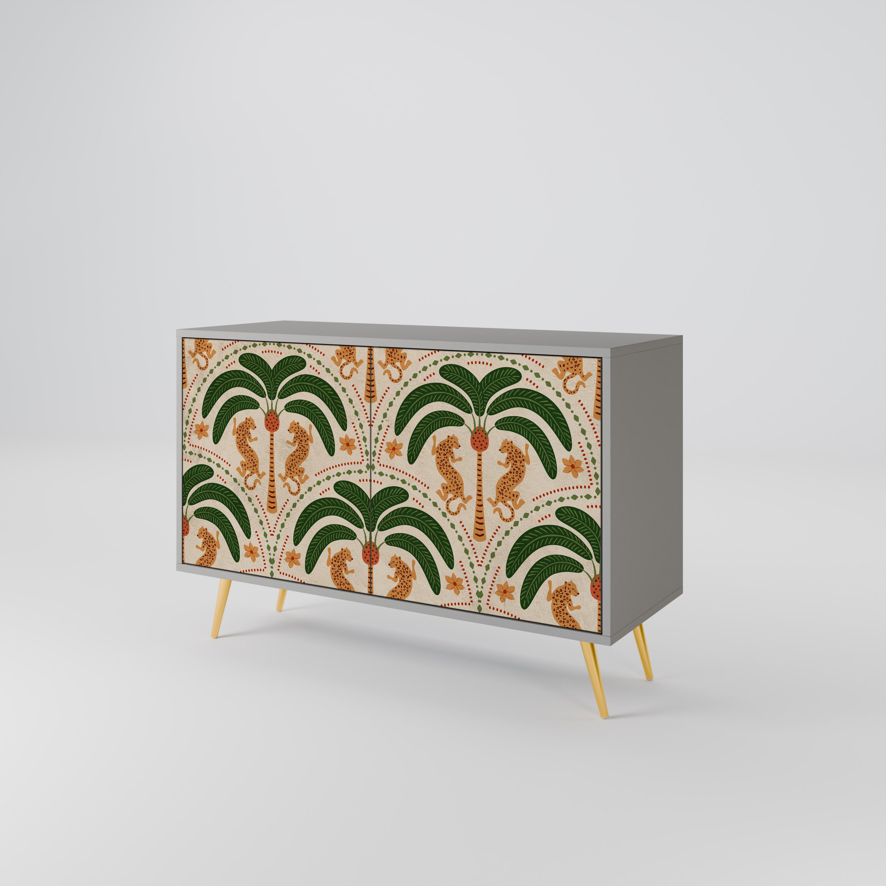 DANCING PREDATORS 2-Door Sideboard in Grey Finish