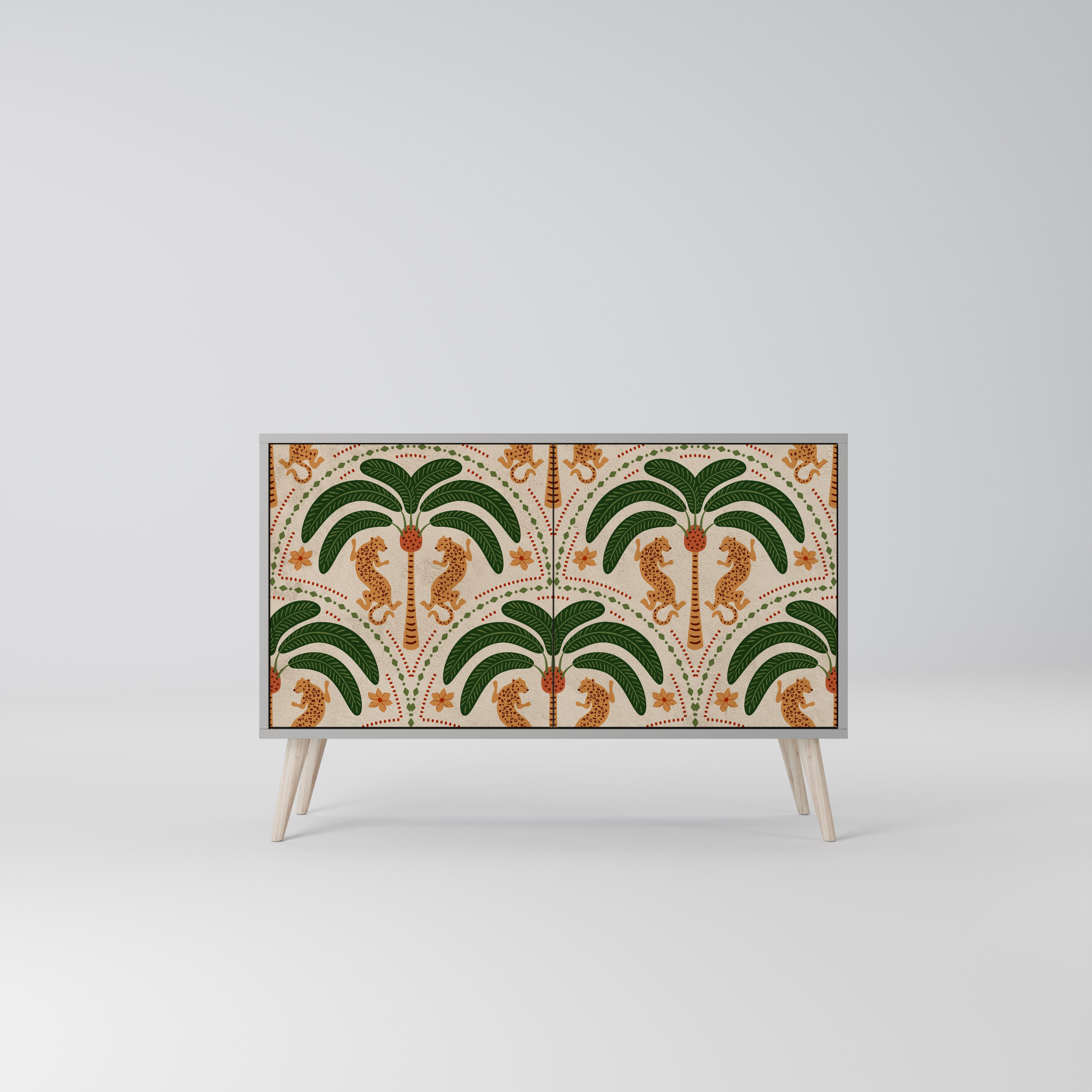 DANCING PREDATORS 2-Door Sideboard in Grey Finish