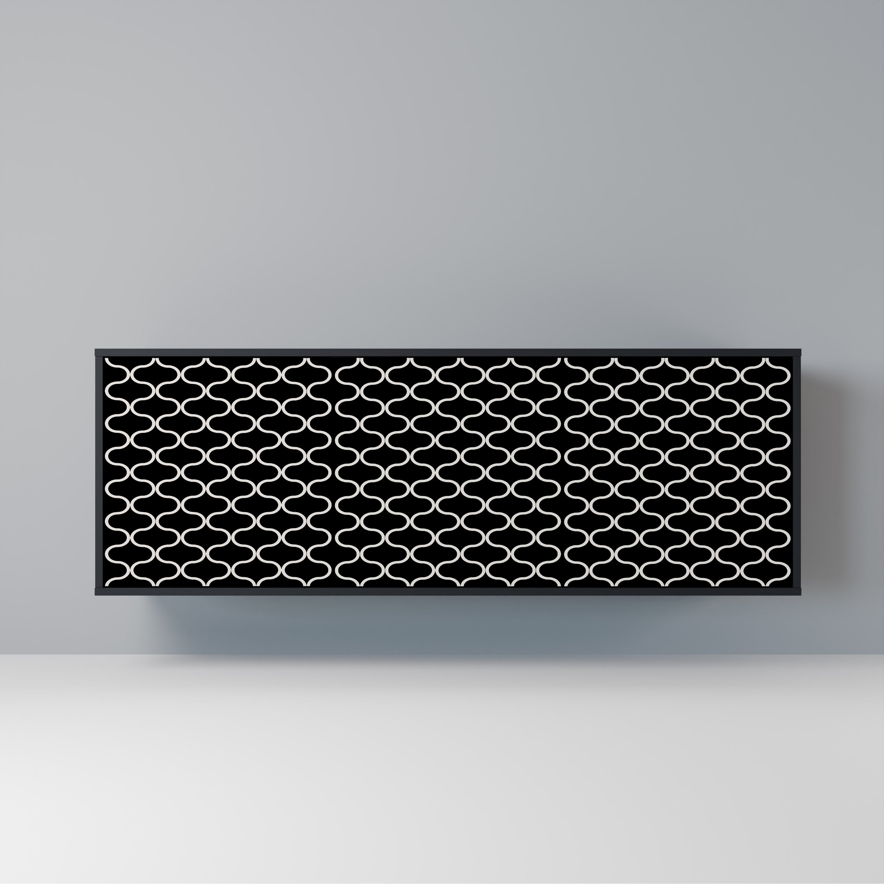 TESSELATED BLACKNESS 3-Door Sideboard in Black Finish