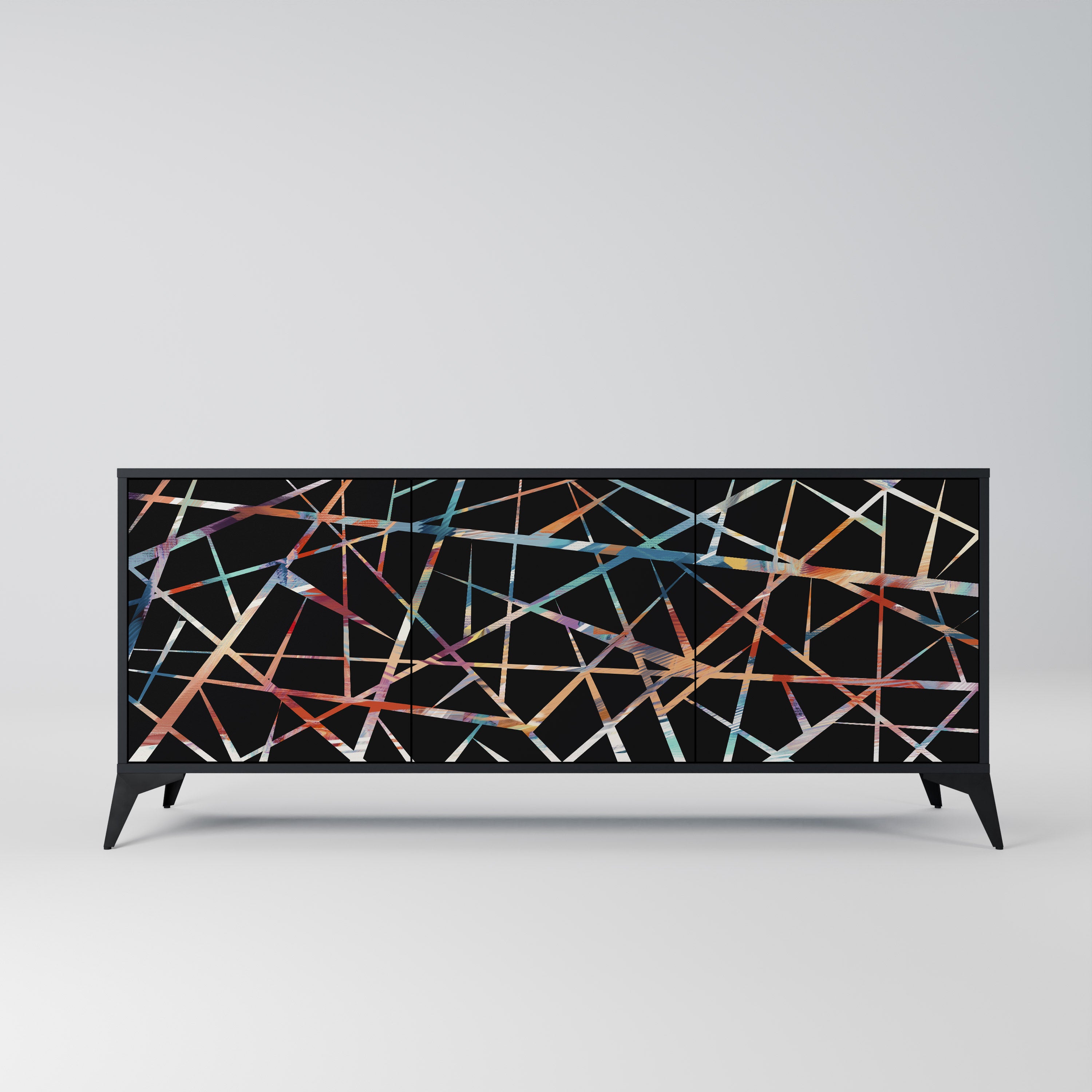 POLYGON VERVE 3-Door Sideboard in Black Finish