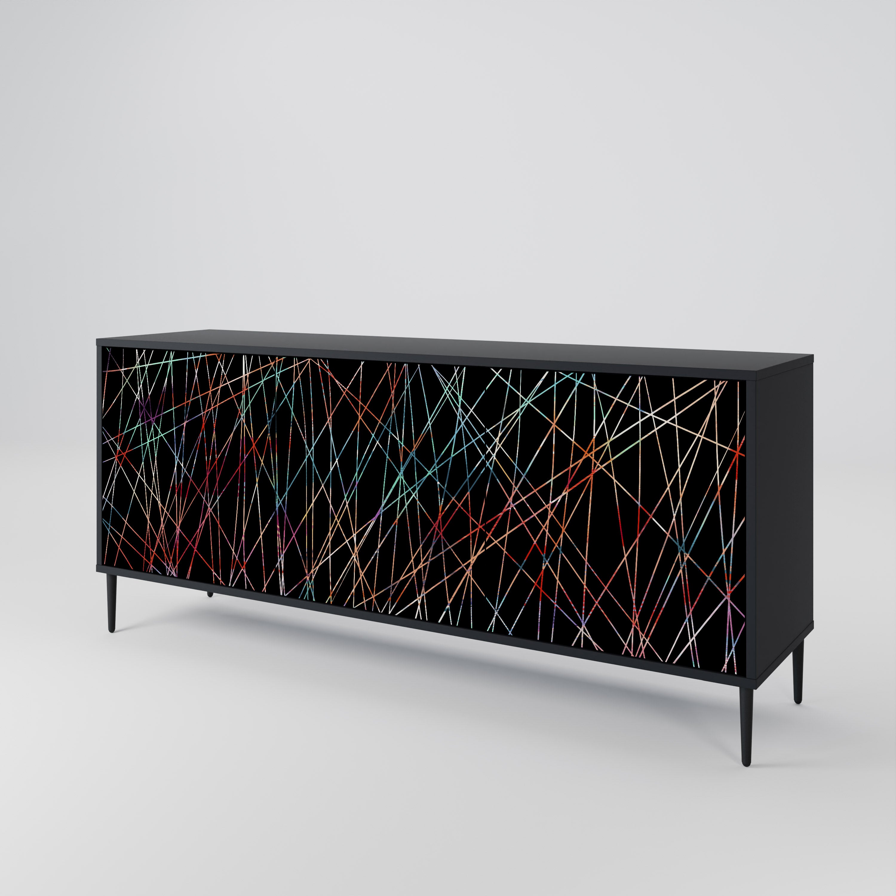 LUMINOUS SNARE 3-Door Sideboard in Black Finish