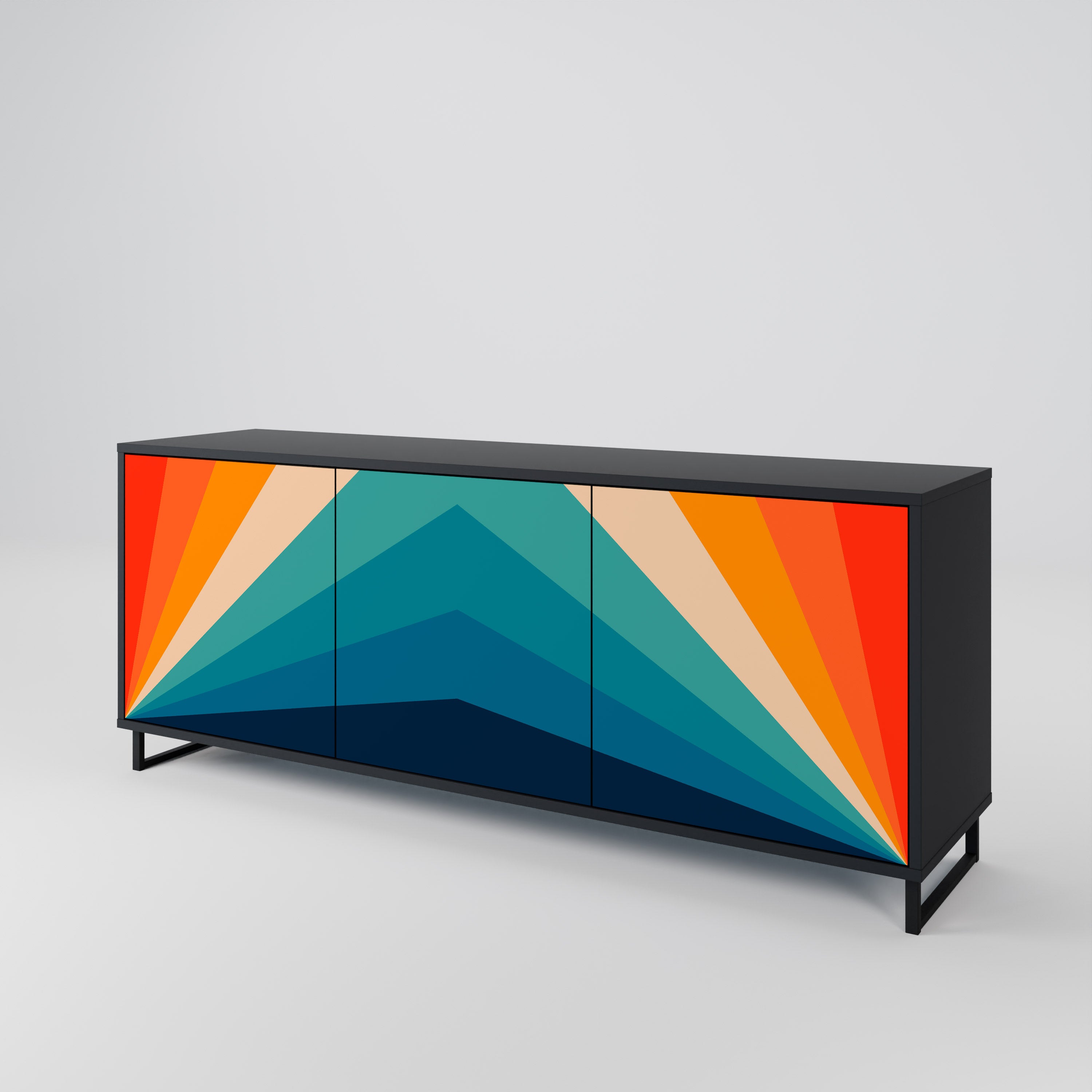 PRISM CONCUSSION 3-Door Sideboard in Black Finish