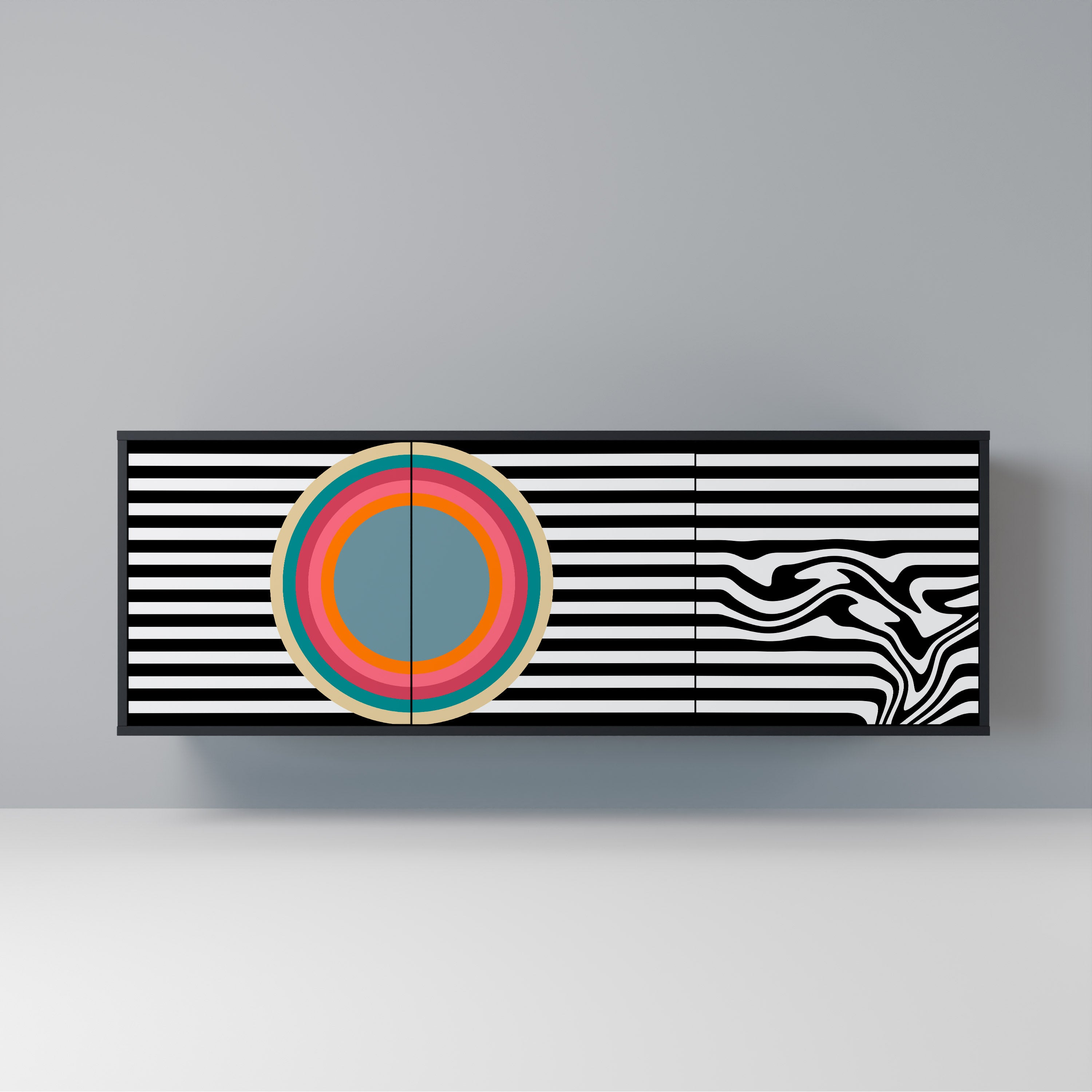 SPECTRA SHOWCASE 3-Door Sideboard in Black Finish