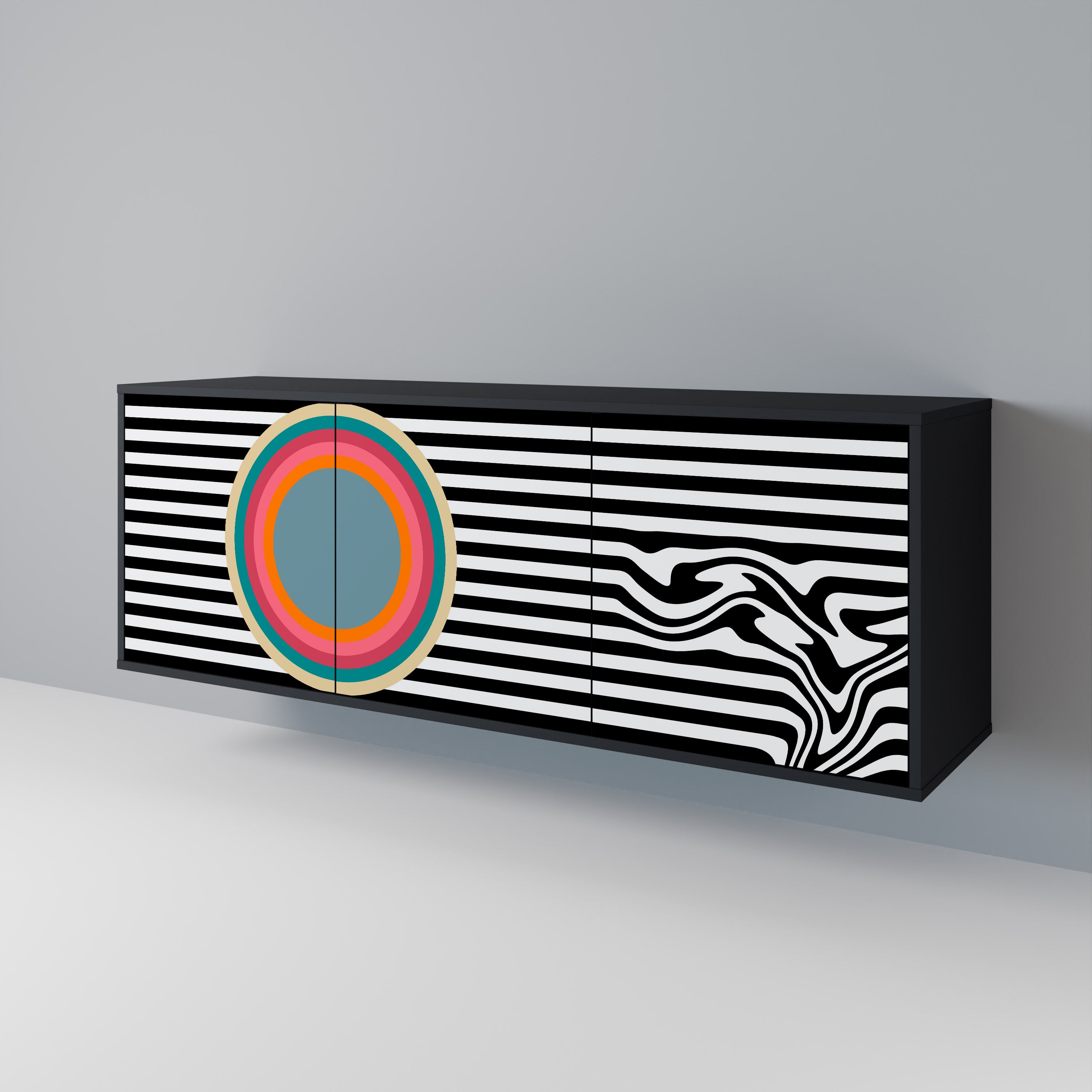 SPECTRA SHOWCASE 3-Door Sideboard in Black Finish