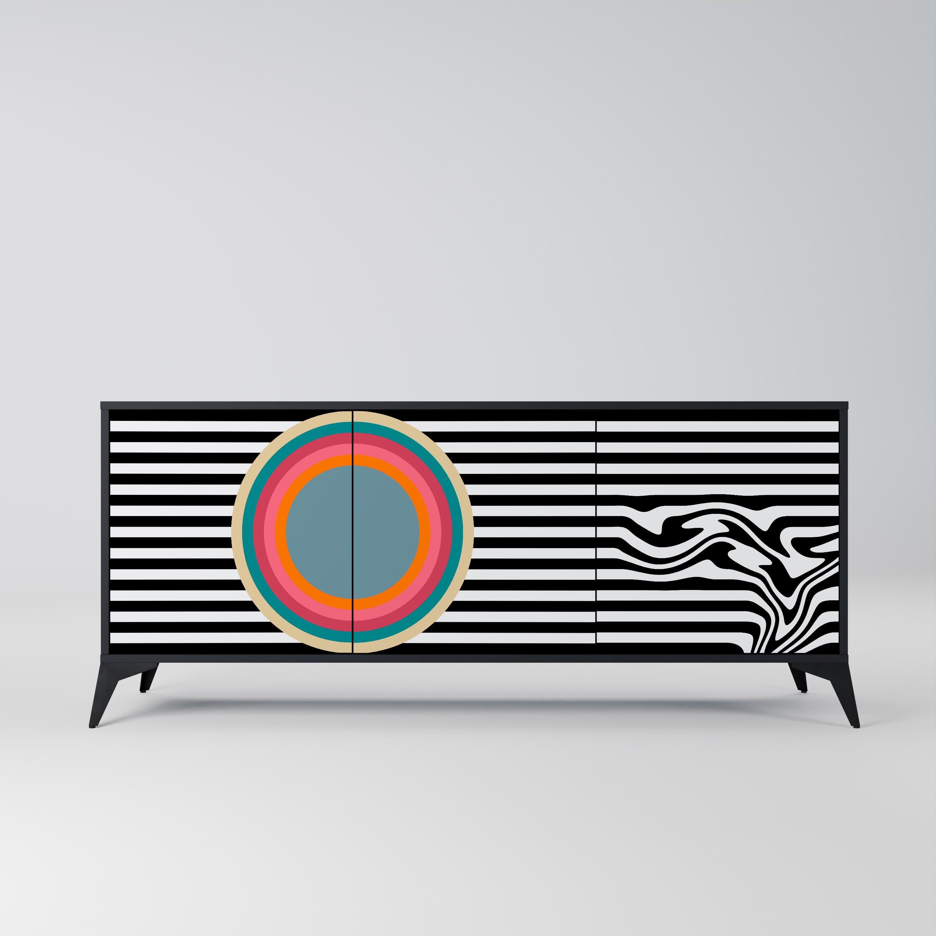 SPECTRA SHOWCASE 3-Door Sideboard in Black Finish