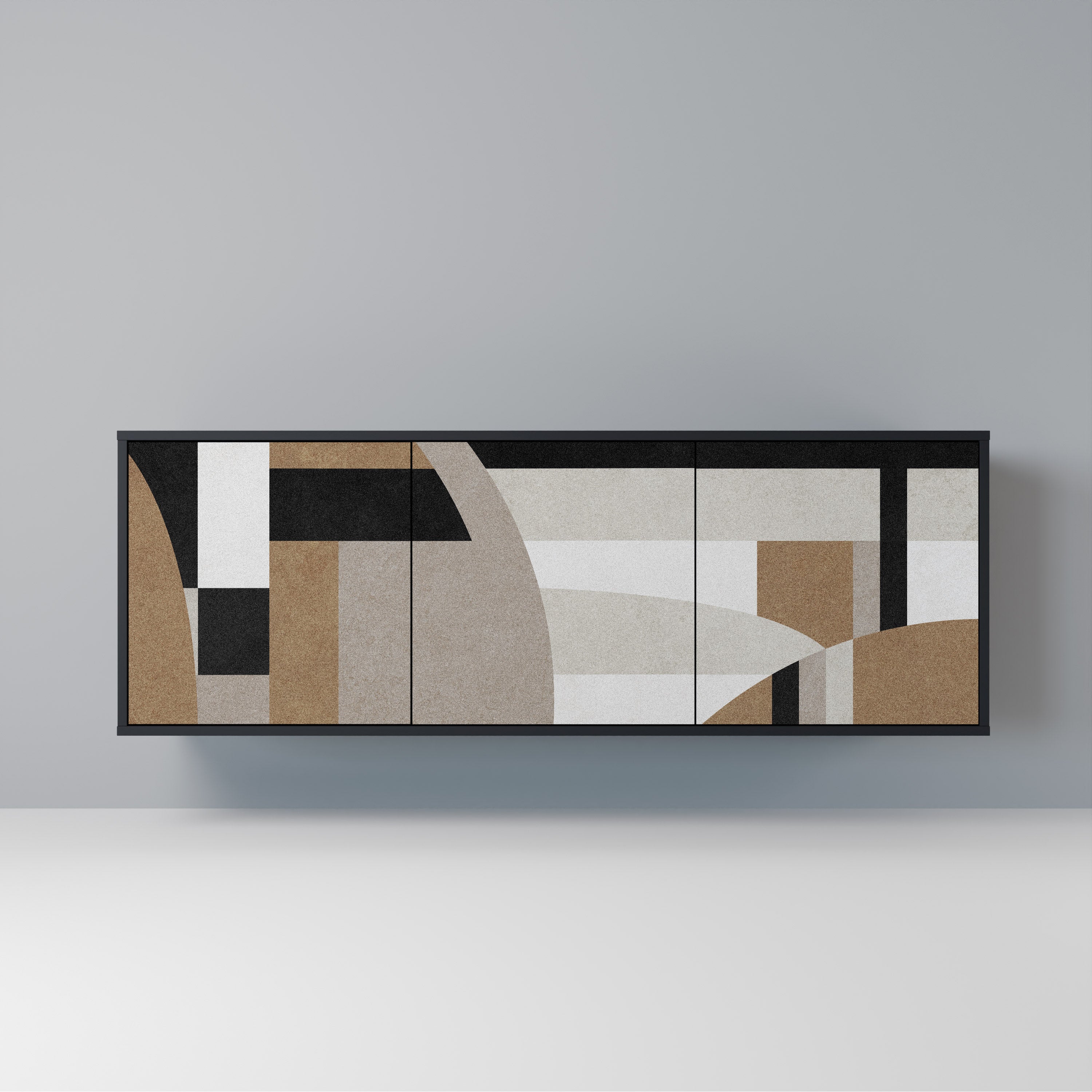 DELICATE MEMENTO 3-Door Sideboard in Black Finish