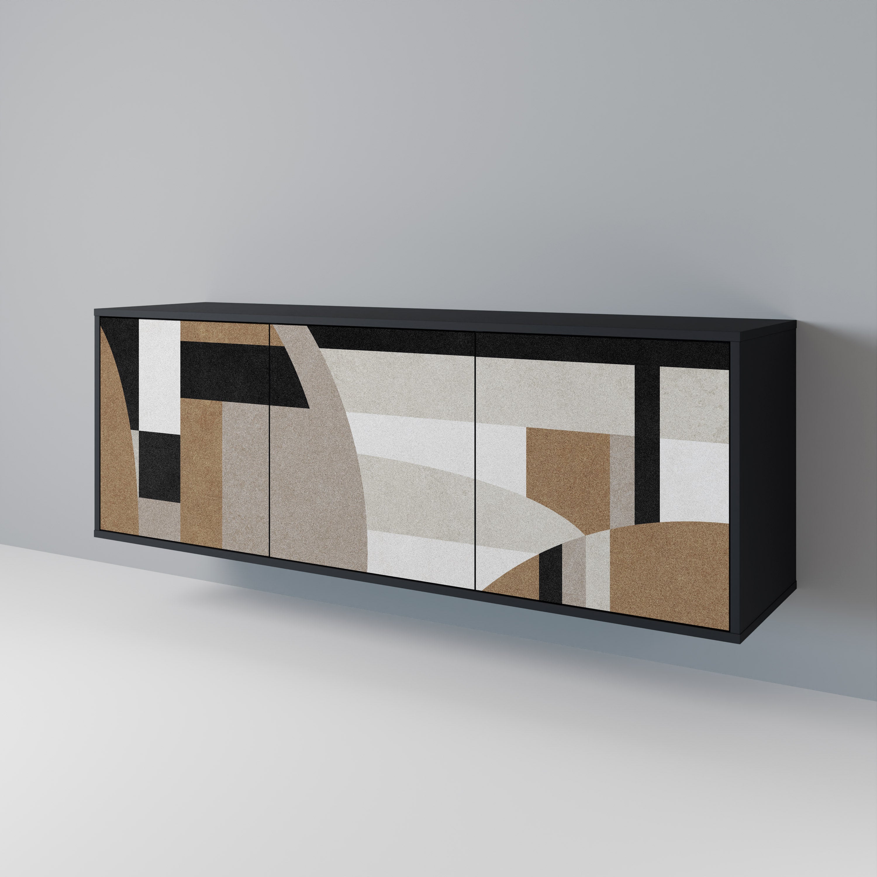 DELICATE MEMENTO 3-Door Sideboard in Black Finish