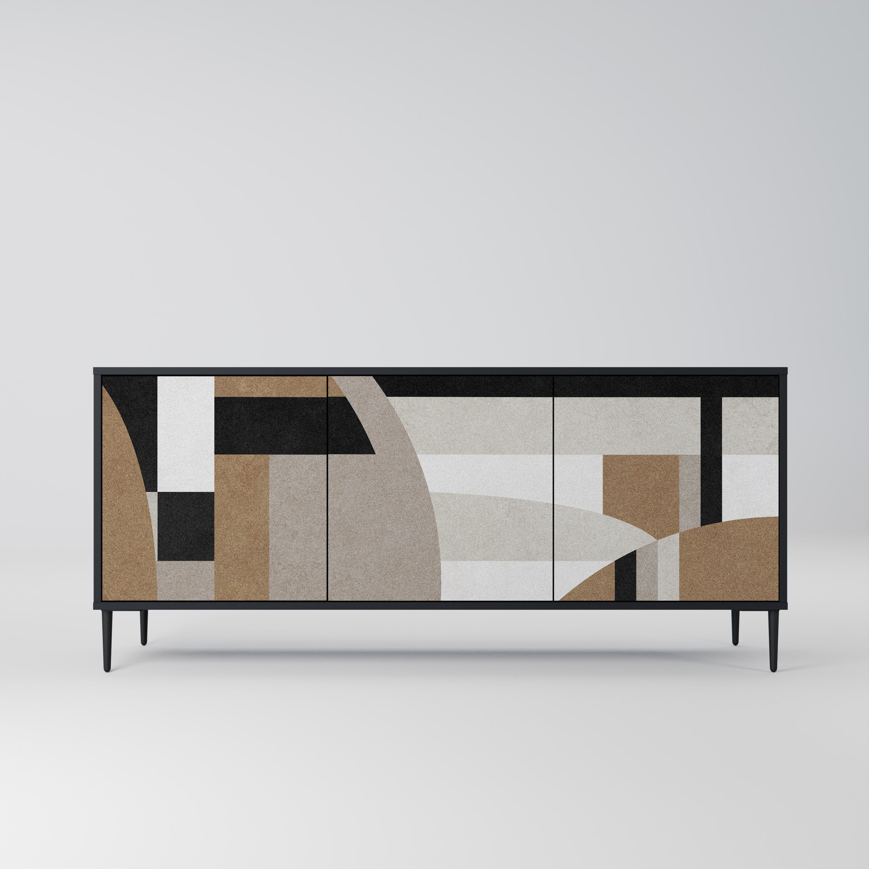 DELICATE MEMENTO 3-Door Sideboard in Black Finish