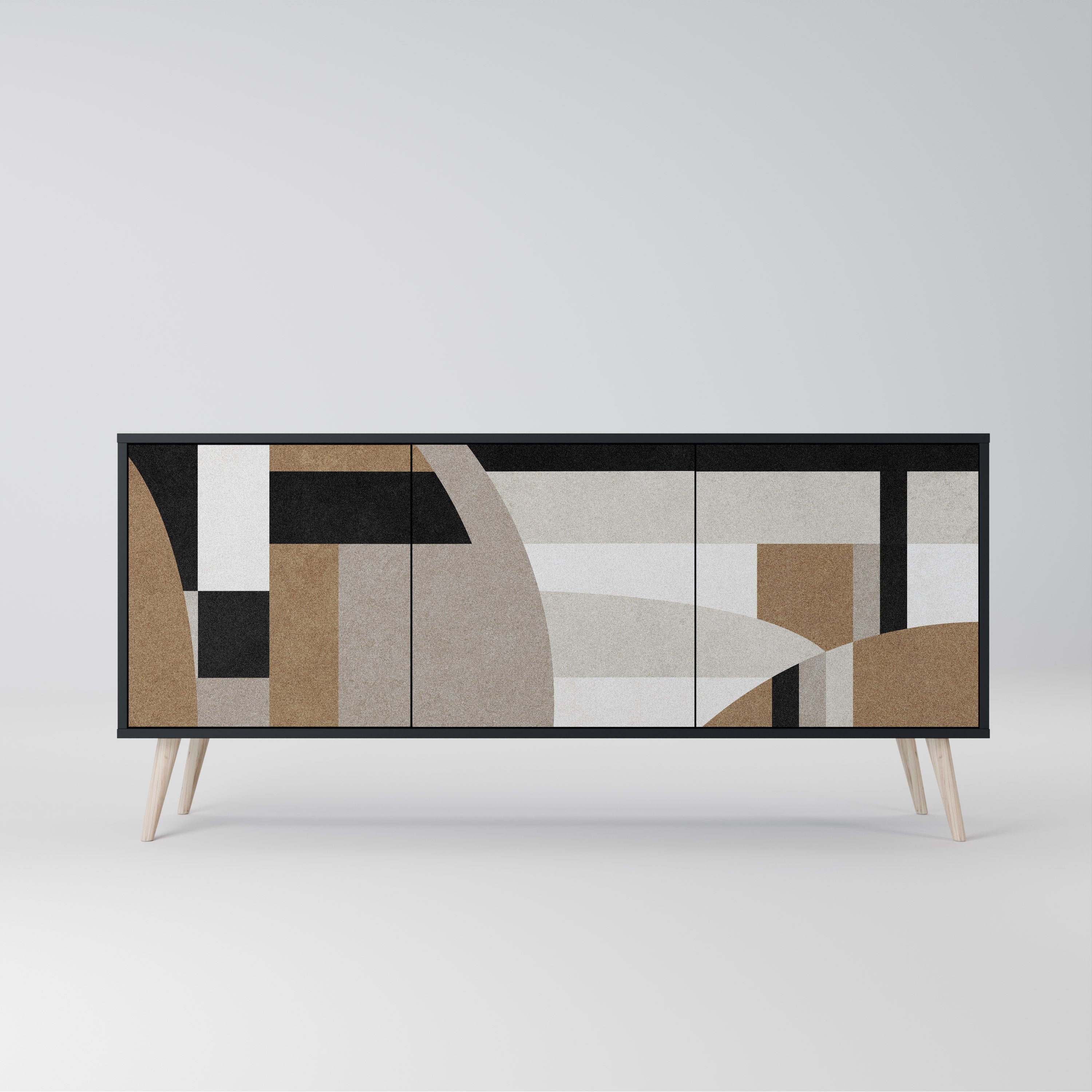 DELICATE MEMENTO 3-Door Sideboard in Black Finish