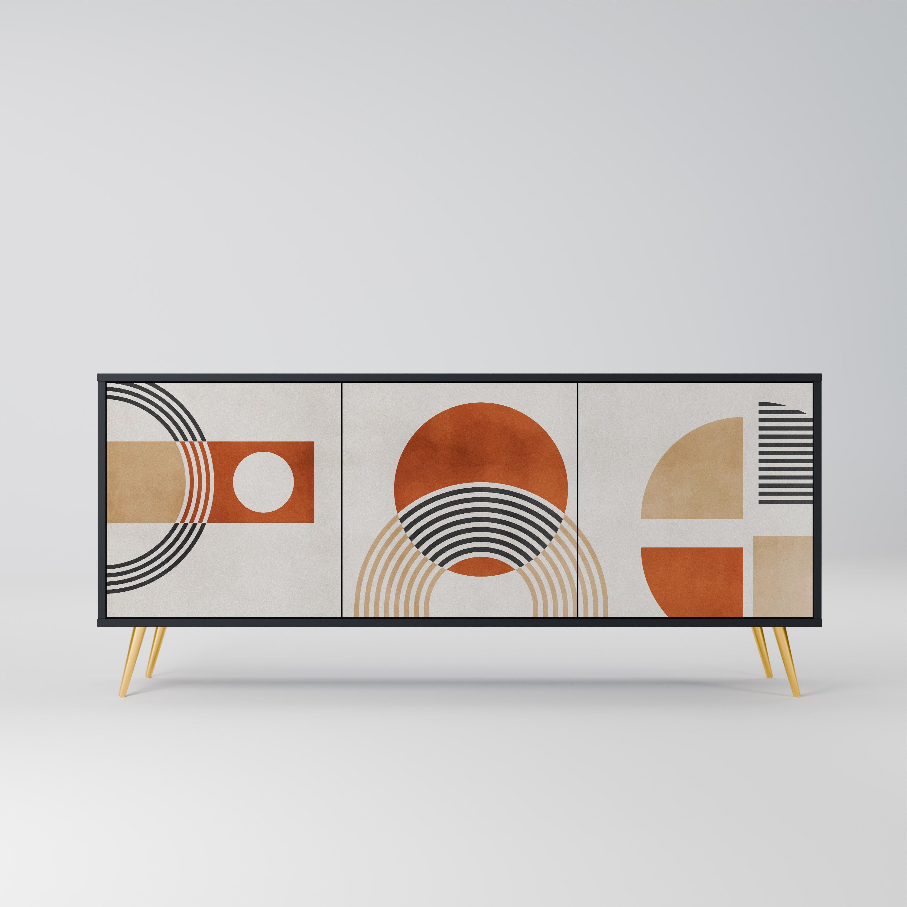 SPACE AROUND 3-Door Sideboard in Black Finish