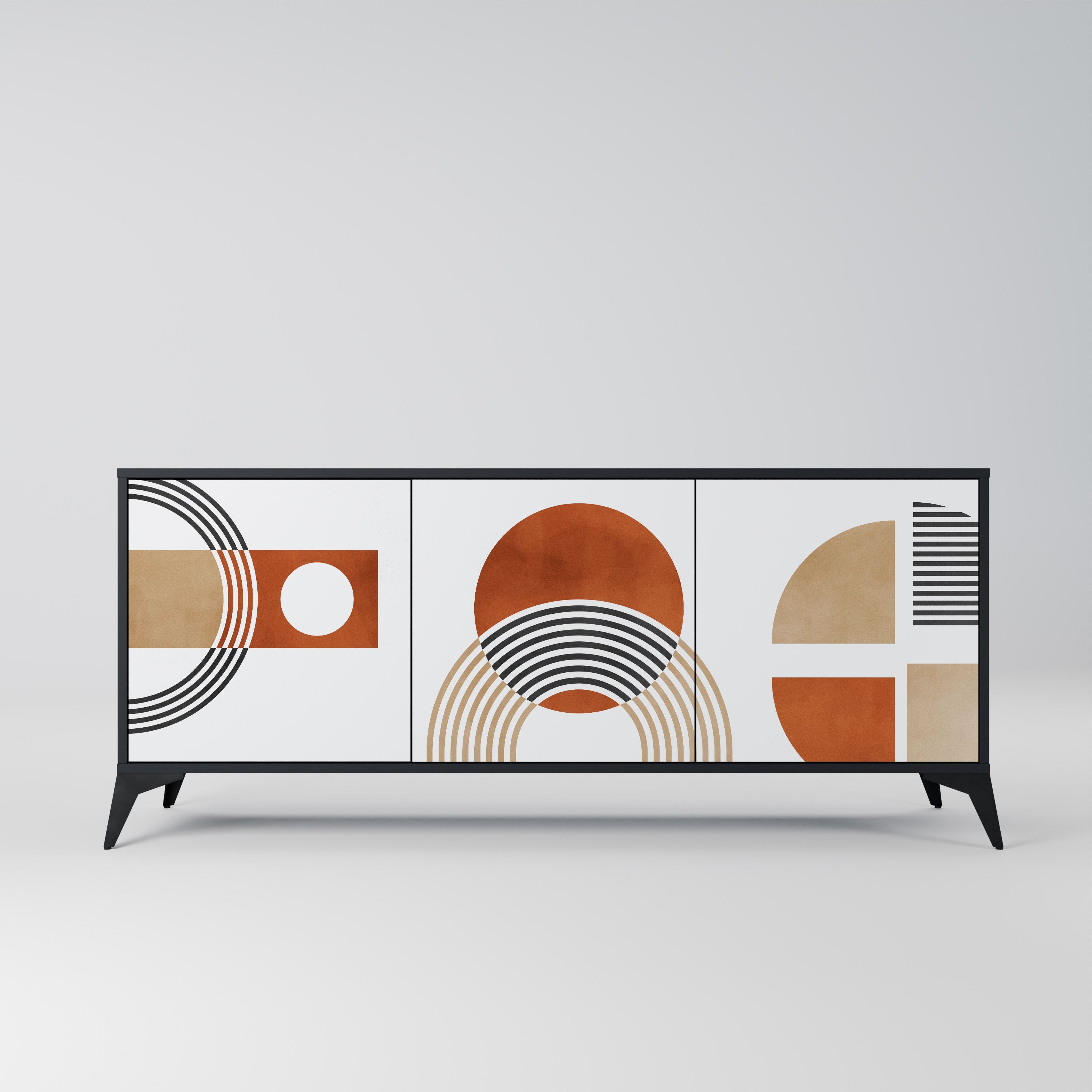 CIRCLE RHYTM 3-Door Sideboard in Black Finish