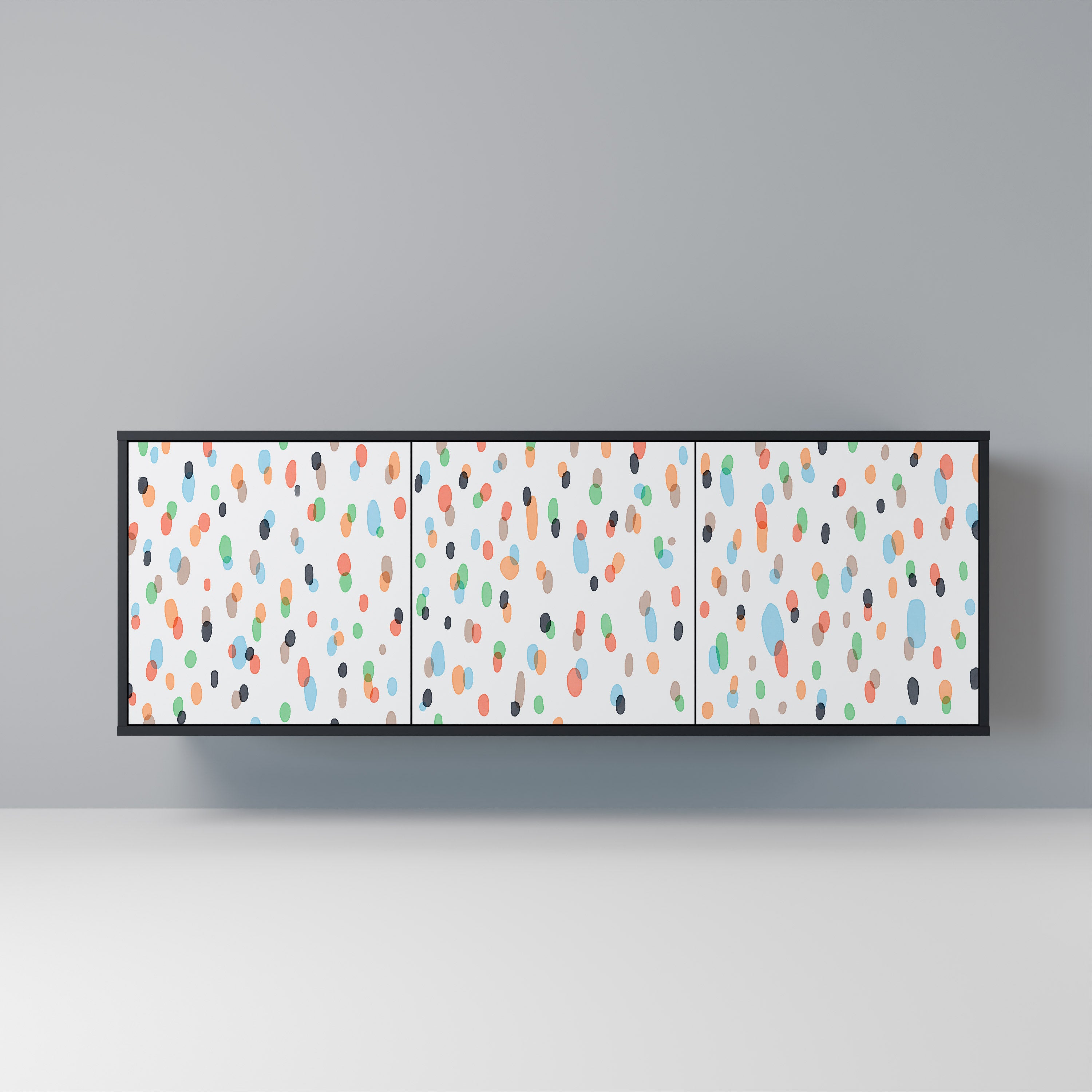 ENERGETIC SPOTS 3-Door Sideboard in Black Finish