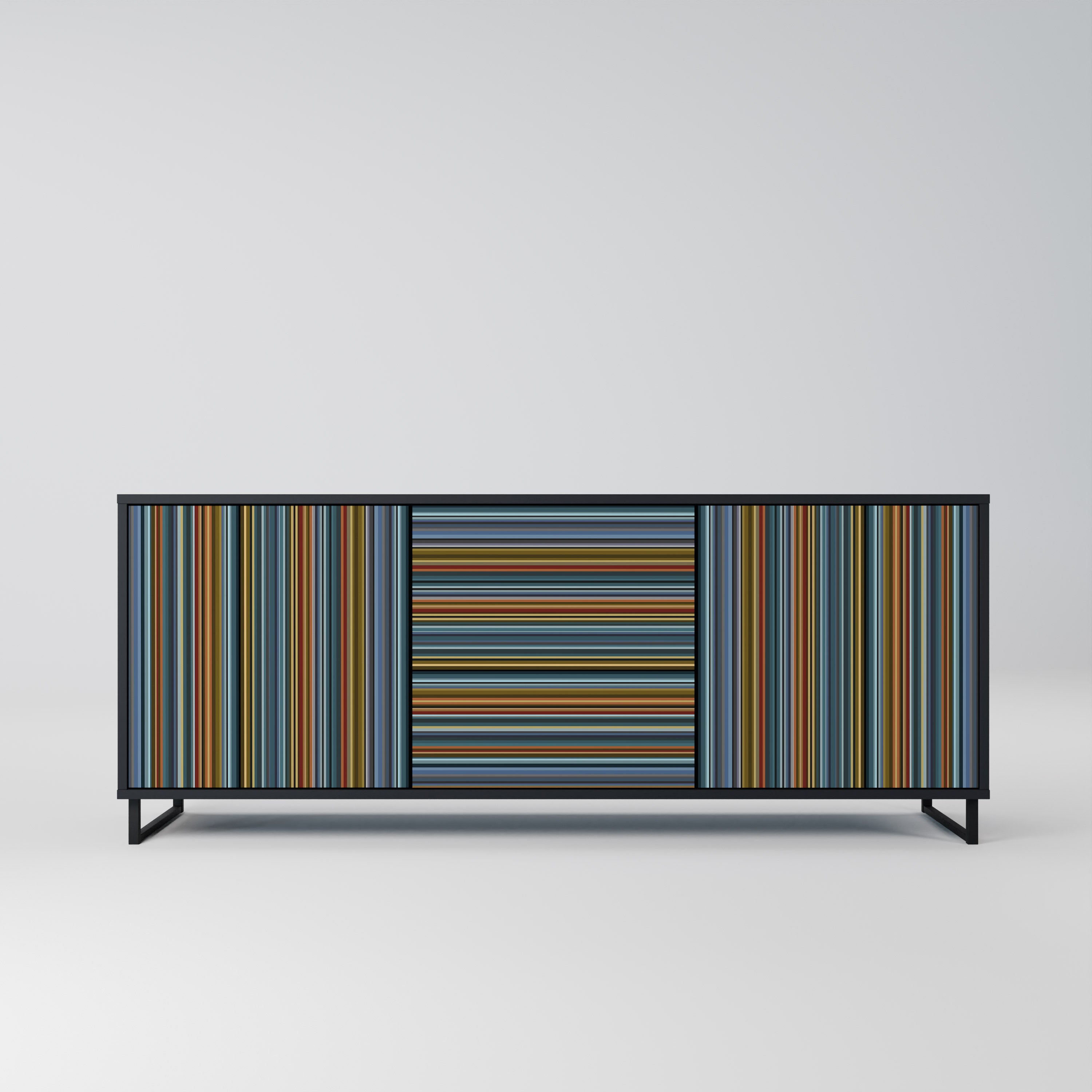 LINEOUT SPECTRUM 3-Door Sideboard in Black Finish
