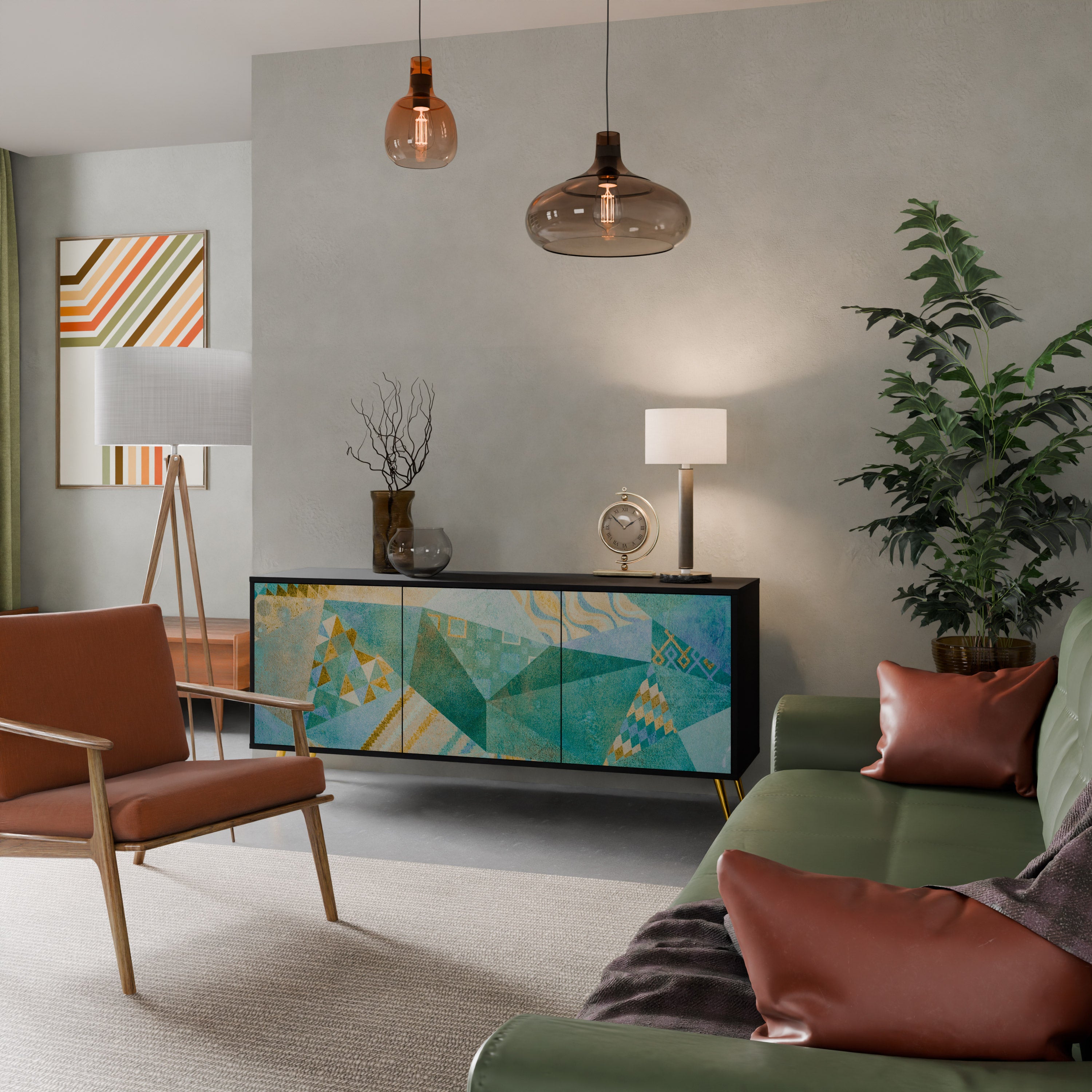 Aparador SPECTRUM SPLENDOR de 3 puertas con acabado negro