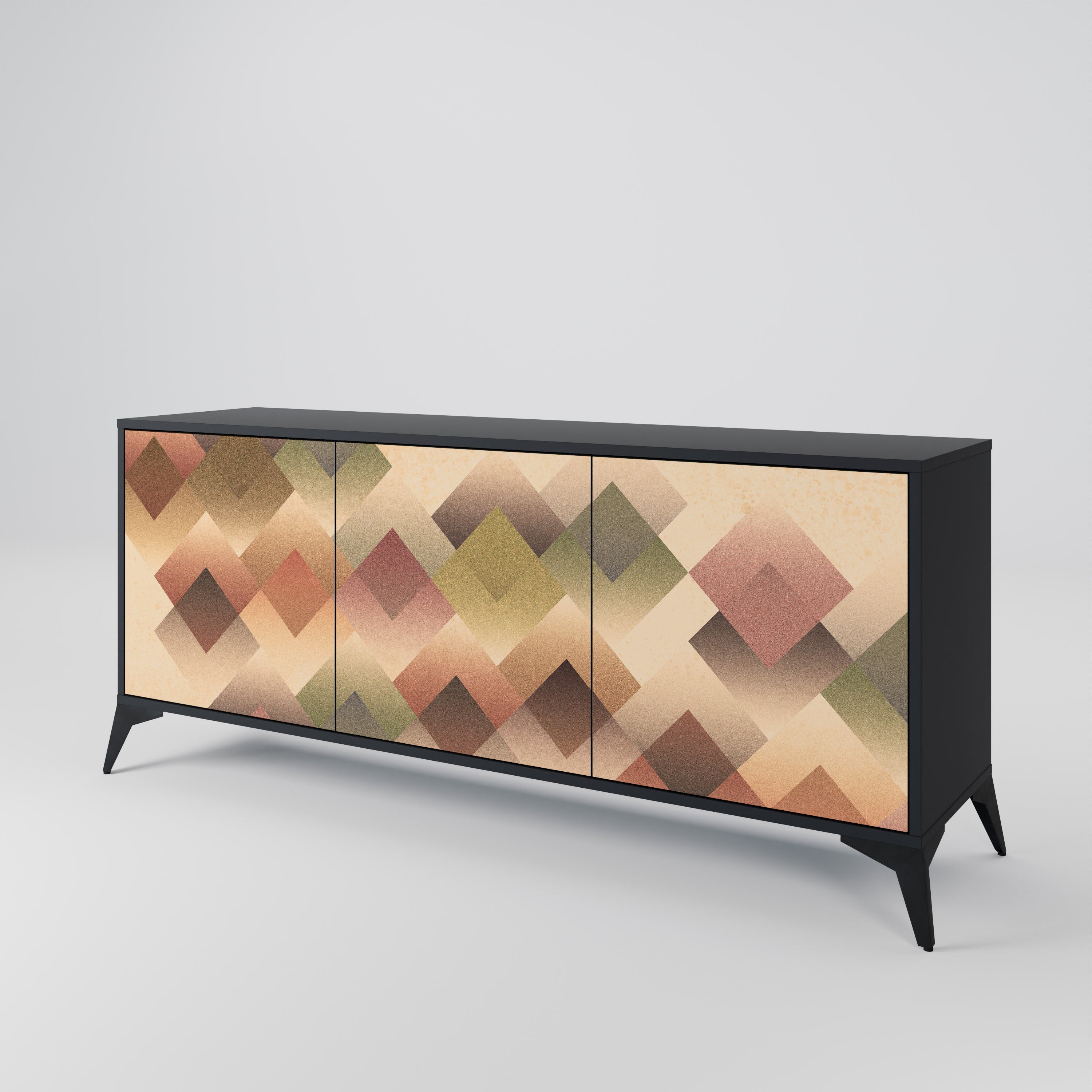 Aparador GEOMETRIC FUSION de 3 puertas en acabado negro