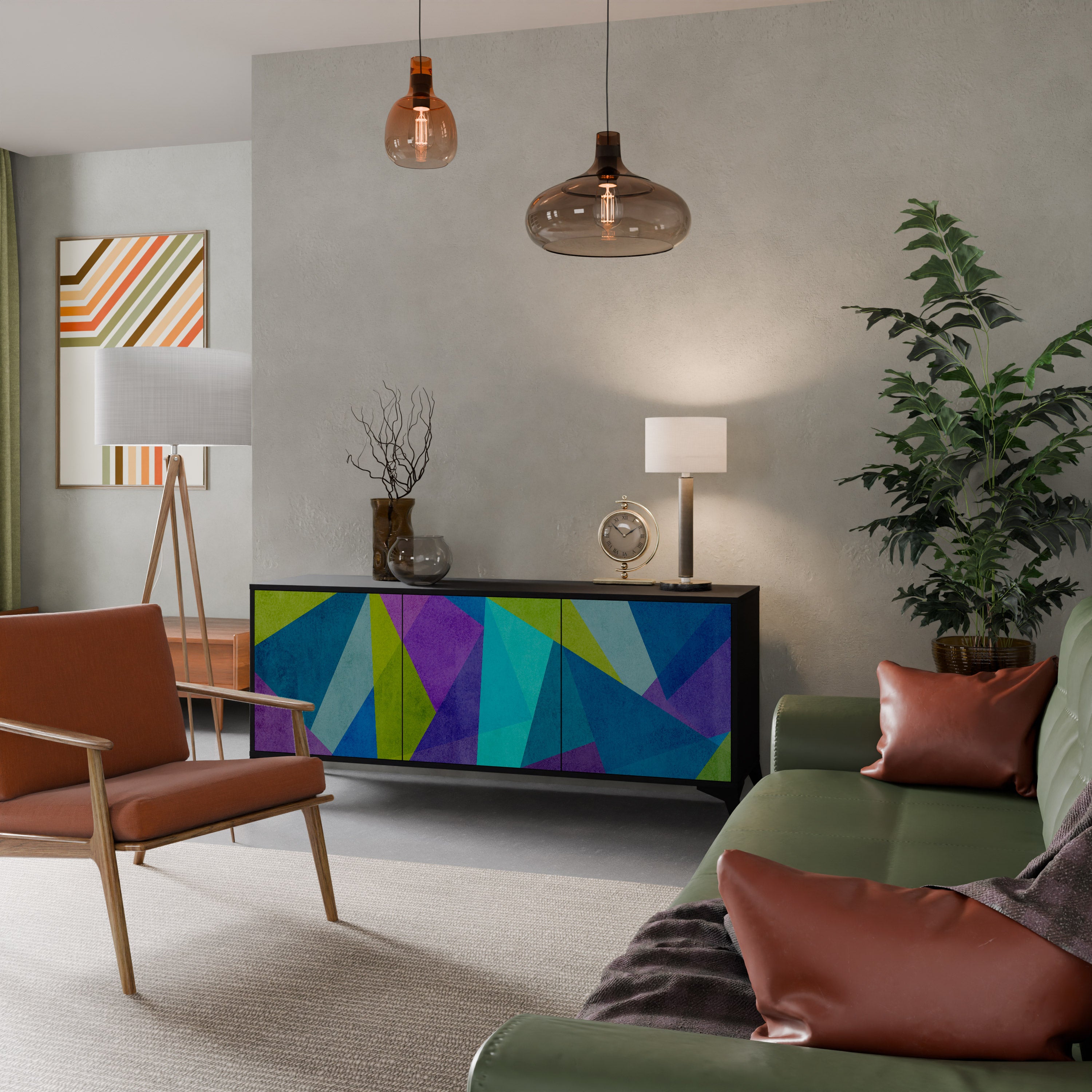 Aparador COLD SHOWCASE de 3 puertas con acabado negro