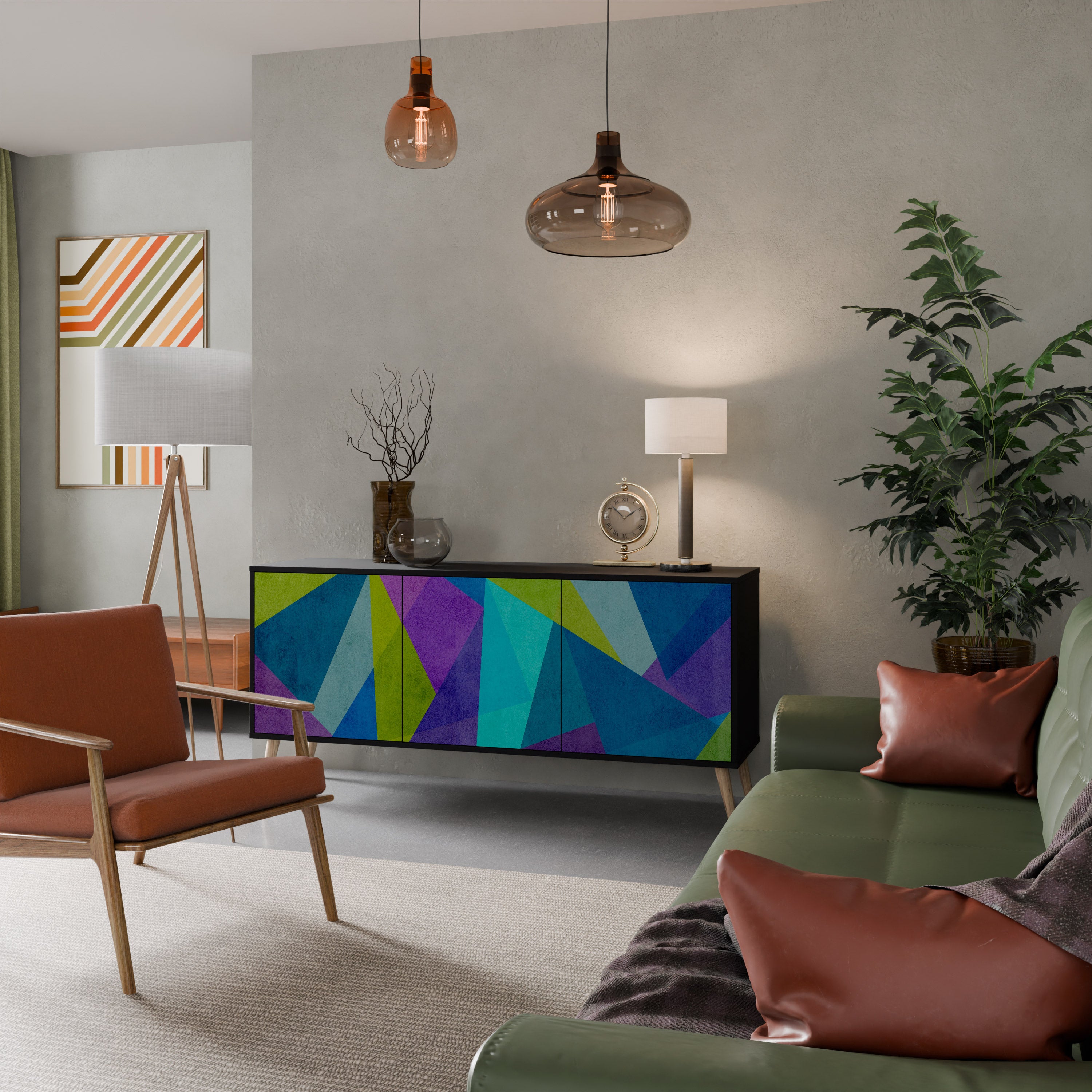 Aparador COLD SHOWCASE de 3 puertas con acabado negro