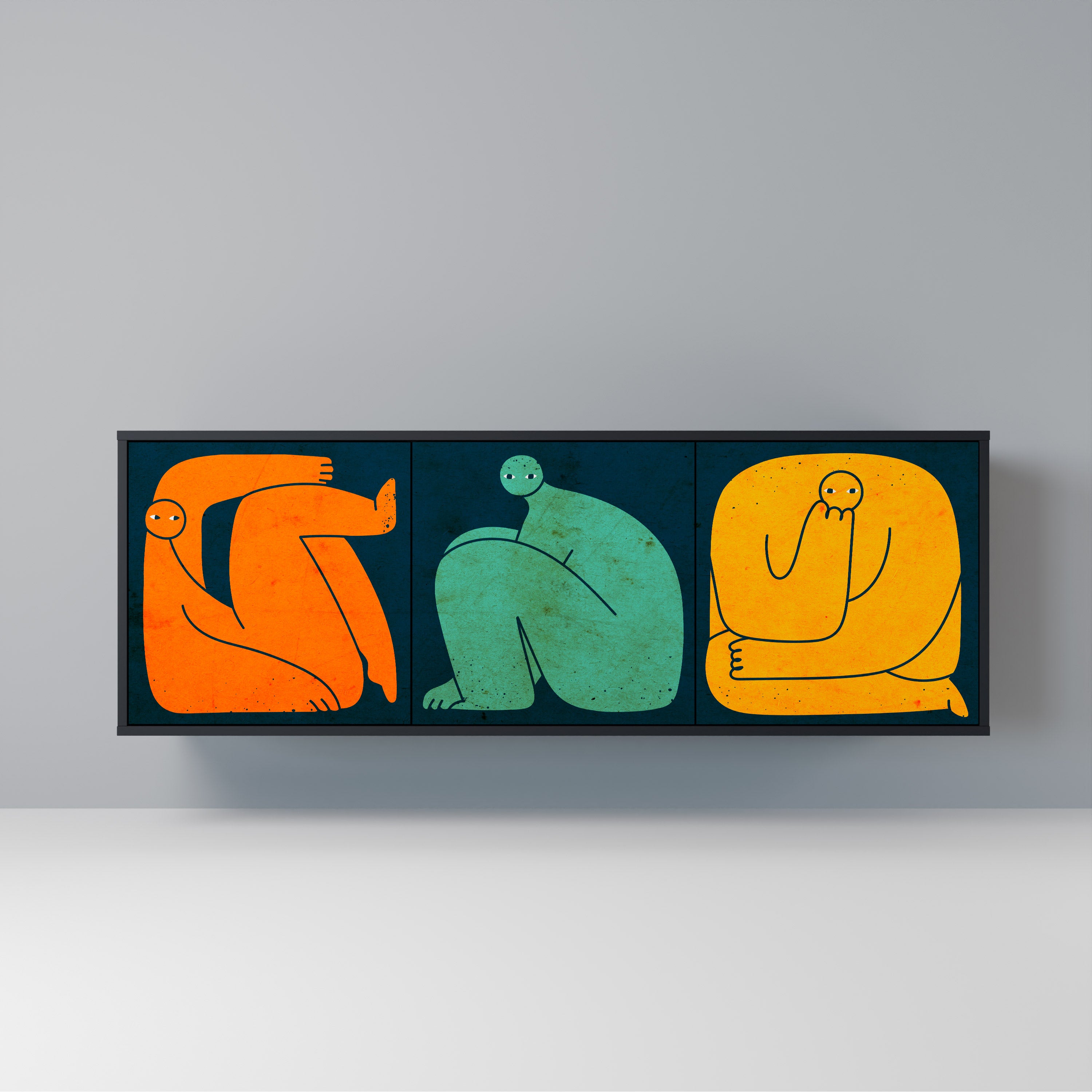 Aparador de 3 puertas JUNTOS PERO POR SEPARADO en acabado negro