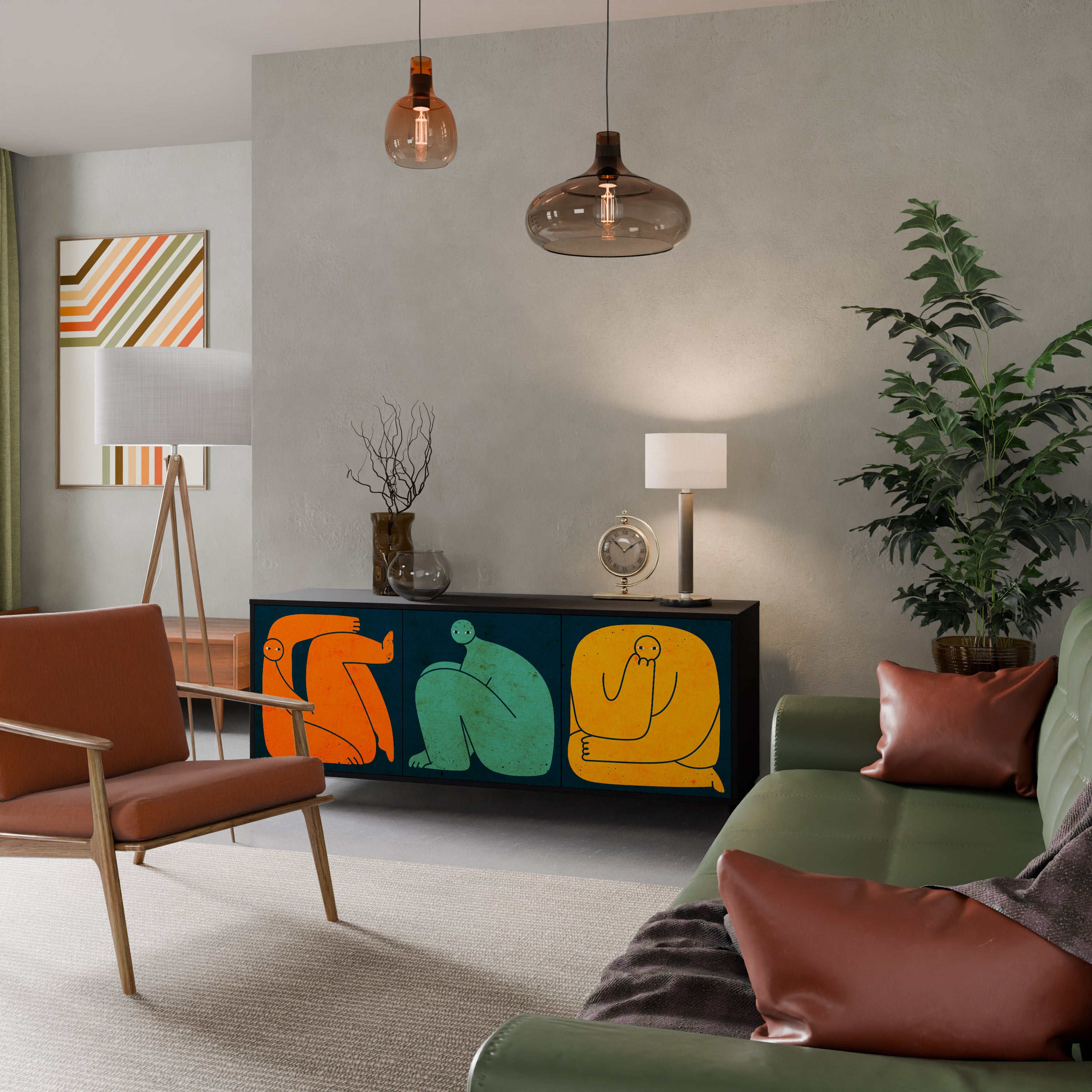 Aparador de 3 puertas JUNTOS PERO POR SEPARADO en acabado negro